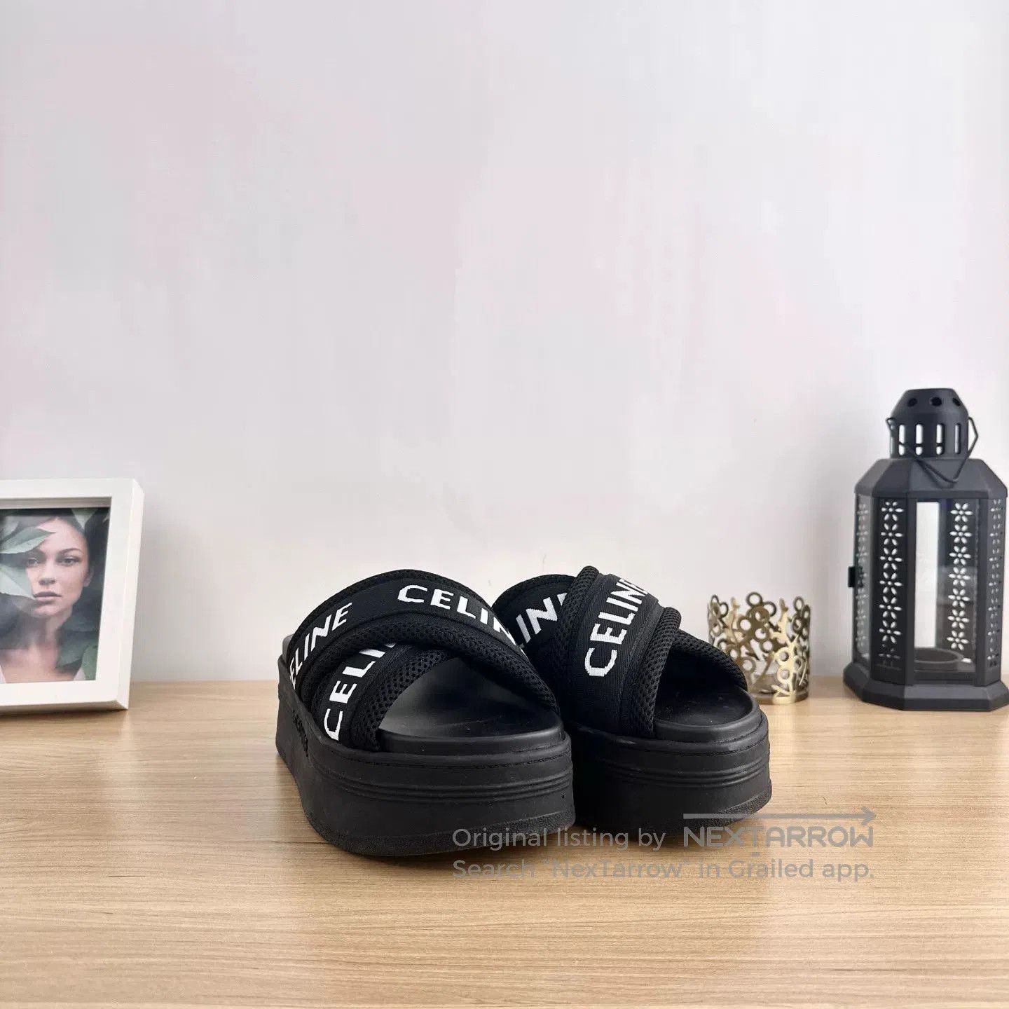 Celine Celine Triomphe Black Platform Slides. Size US 5 / IT 35 - 1 Thumbnail