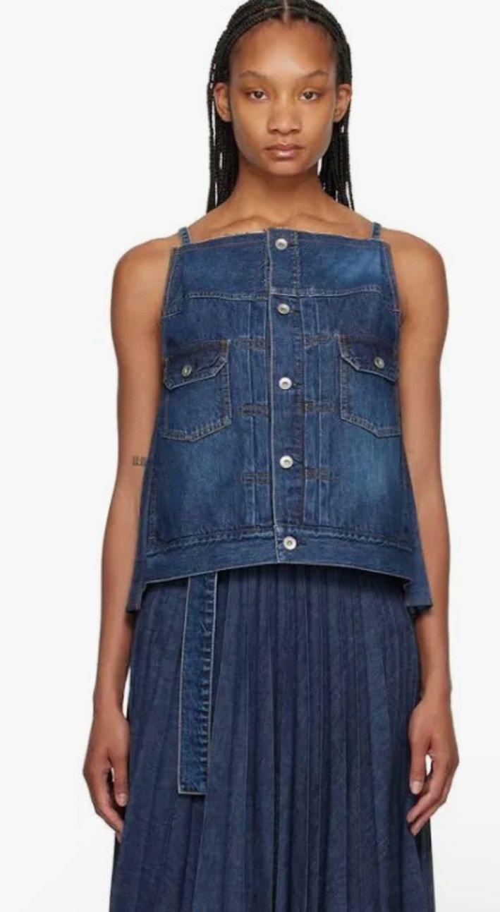 Sacai Sacai Denim Camisole Women Shirt Size S / US 4 / IT 40 - 4 Thumbnail
