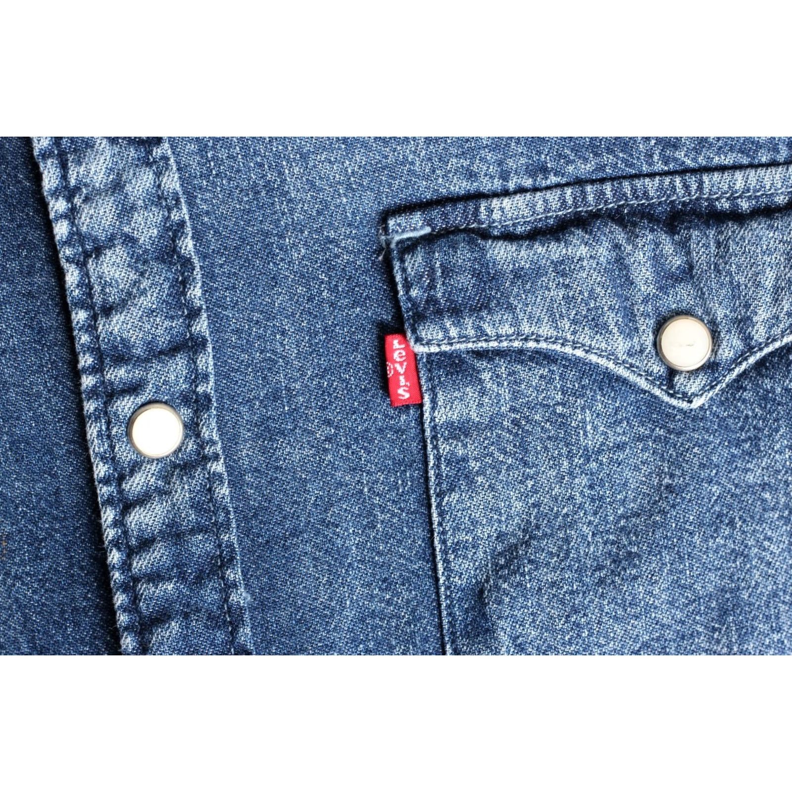 Levi's VINTAGE Levi’s Barstow Western Denim Shirt Men M Long Sleeve Blue VR2956 Size US M / EU 48-50 / 2 - 4 Thumbnail