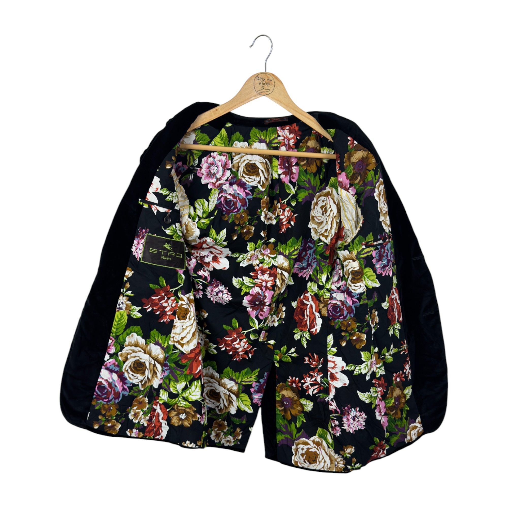 Etro 90s Men’s Black Velvet Blazer Size 48L - 3 Thumbnail