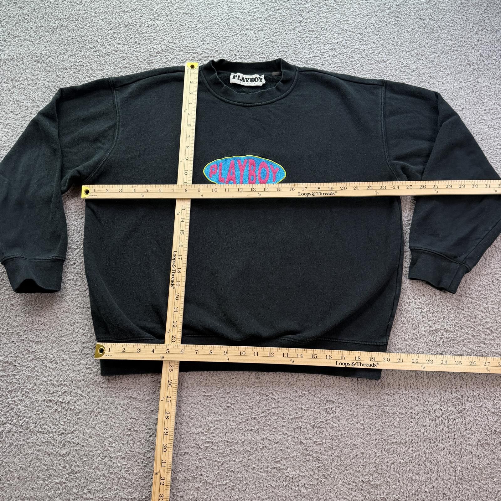 Playboy Playboy PacSun Black Embroidered Logo Crewneck Sweatshirt L Size US L / EU 52-54 / 3 - 3 Thumbnail
