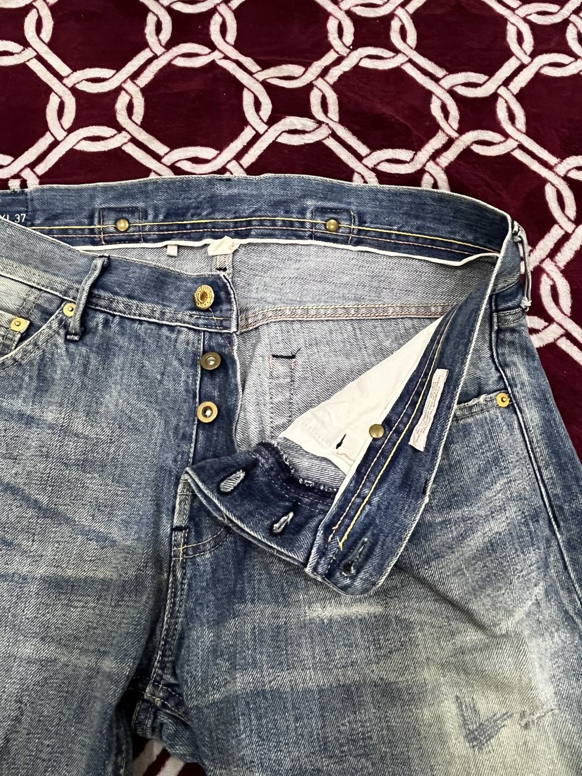 Japanese Brand Deluxe Clothing Distressed Reworked Half Selvedge Denim Size US 34 / EU 50 - 21 Thumbnail