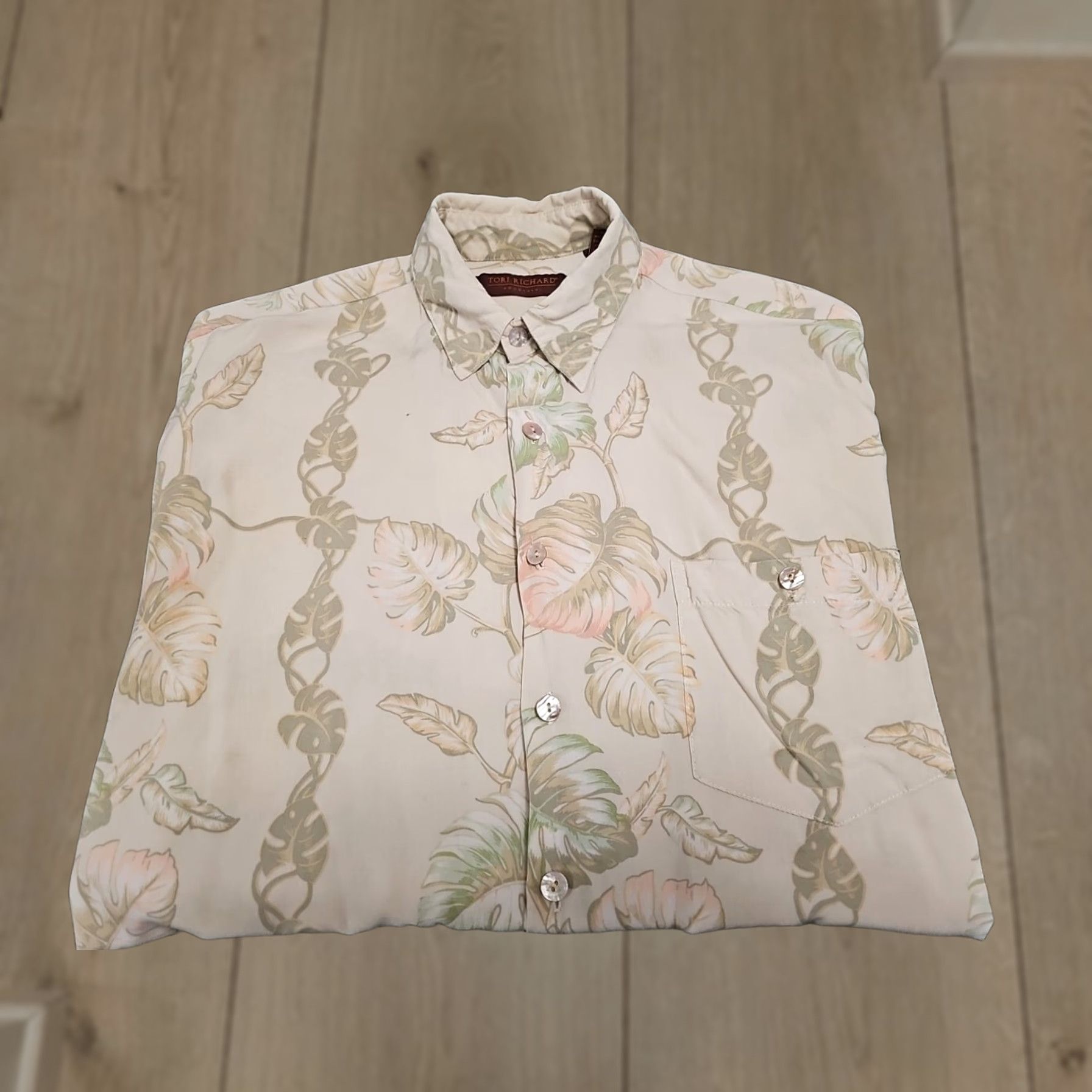 Tori Richard Button-Up Shirt M Short Sleeve Multicolor Hawaiian Aloha Tropical Casual/Party/Cocktail Travel Mens, Men's