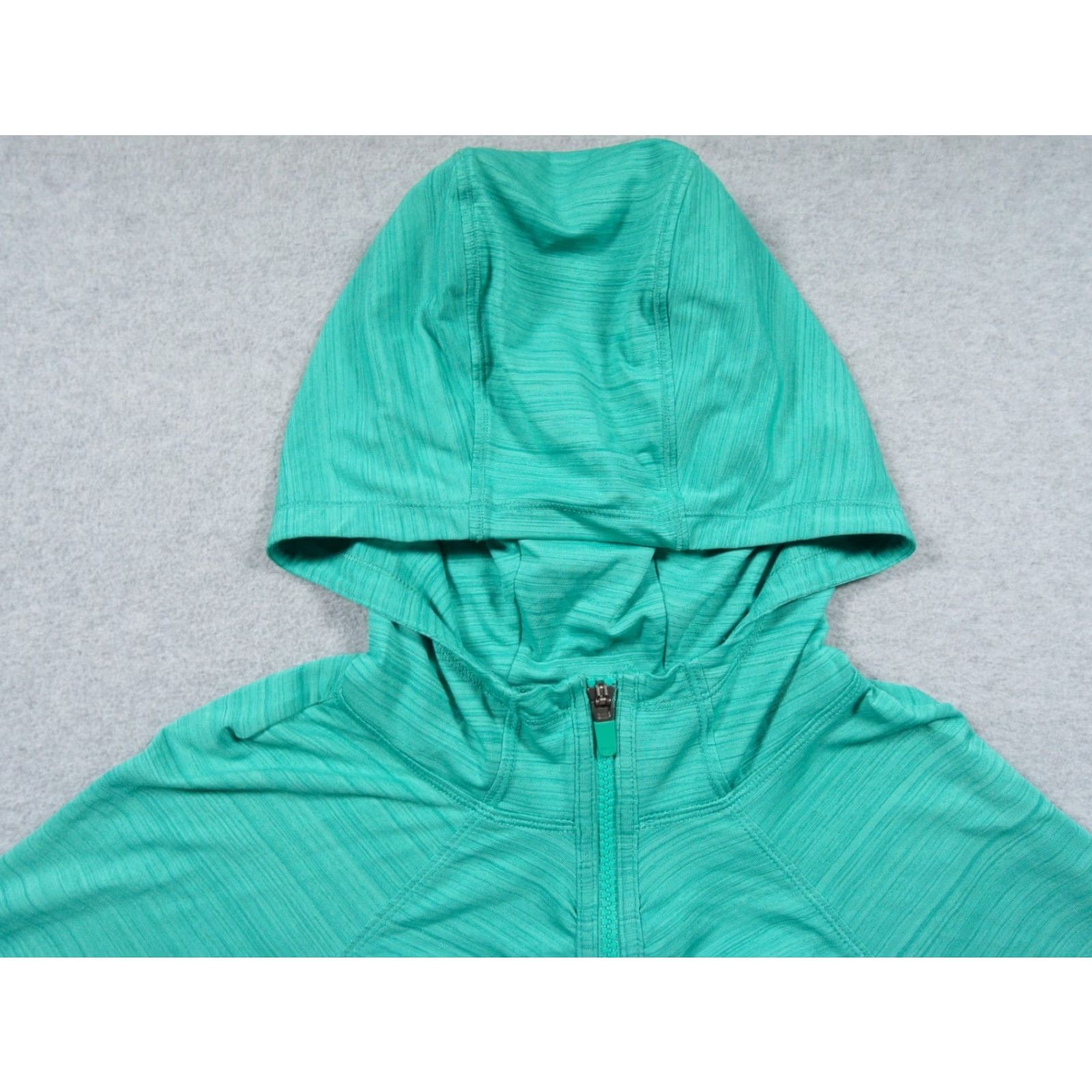 Athleta Athleta Hoodie Womens Large Petite Green Full Zip Activewear Hooded Pockets Stretch Solid LP Size L / US 10 / IT 46 - 2 Thumbnail