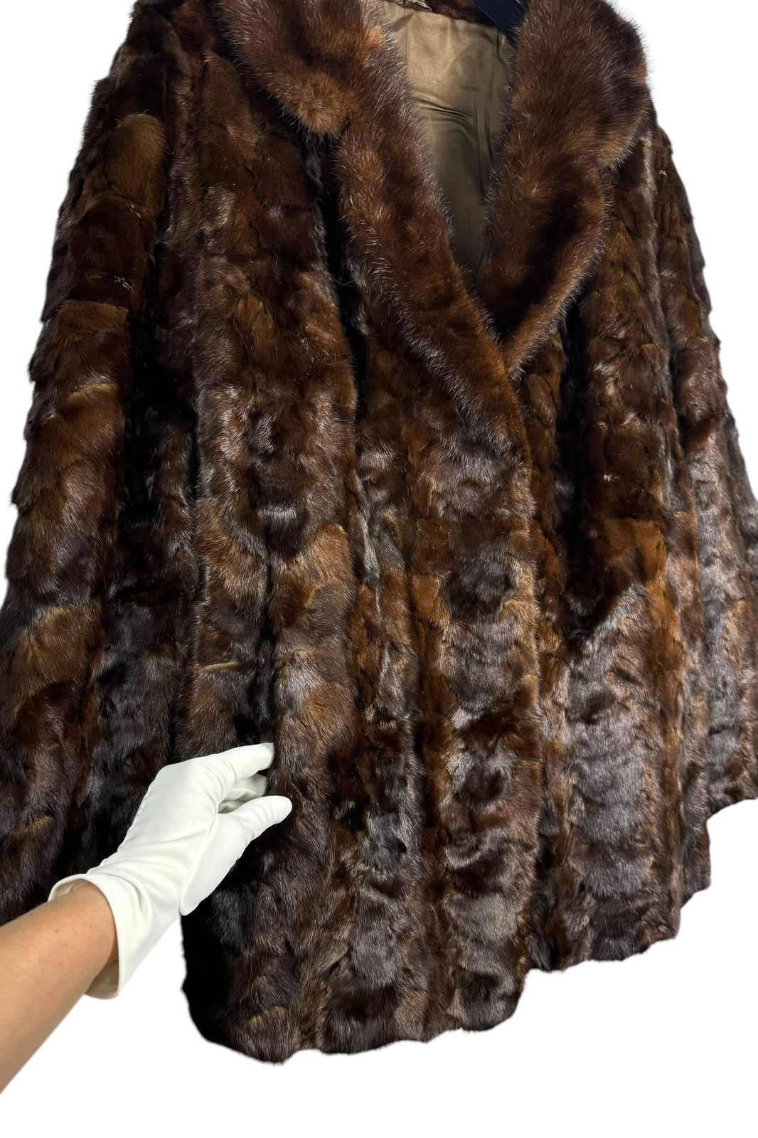Handmade Brown Real Mink Fur Coat Jacket Size Large Size L / US 10 / IT 46 - 17 Thumbnail