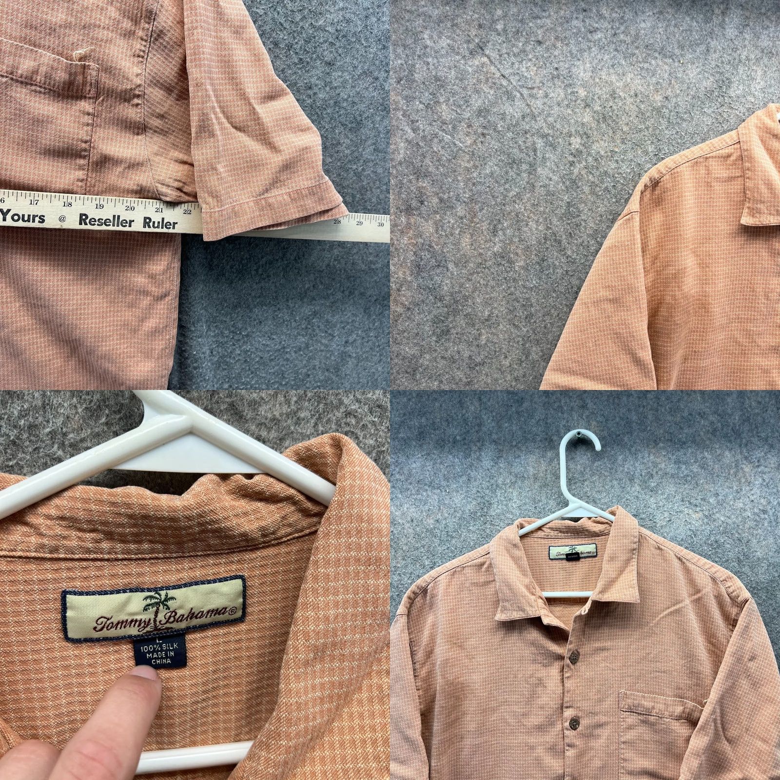 Tommy Bahama Tommy Bahama Shirt Mens Large Orange Button Down Silk Camp Blank Marlin Pocket Shirt Size US L / EU 52-54 / 3 - 8 Thumbnail