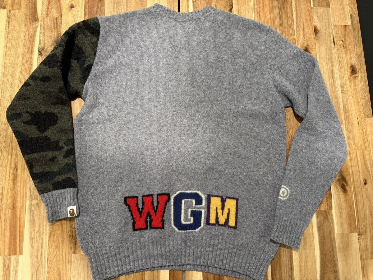 Bape Bape Shark WGM Grey/Camo Wool Knit Sweater Size US M / EU 48-50 / 2 - 3 Thumbnail