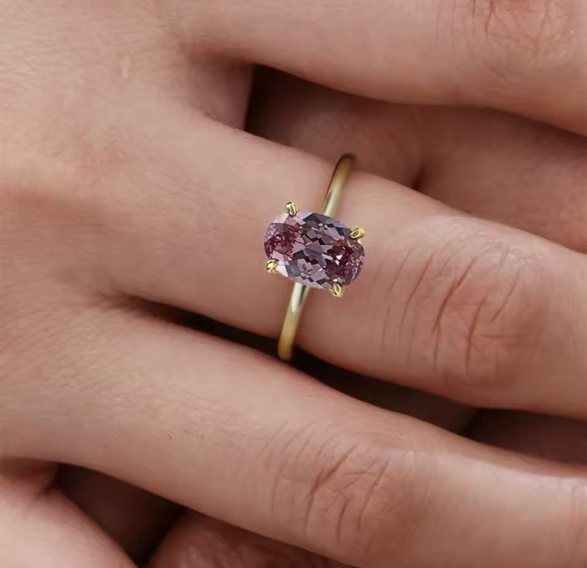 Other Elegant Pink Gemstone 14k Gold Ring! Size ONE SIZE - 7 Thumbnail