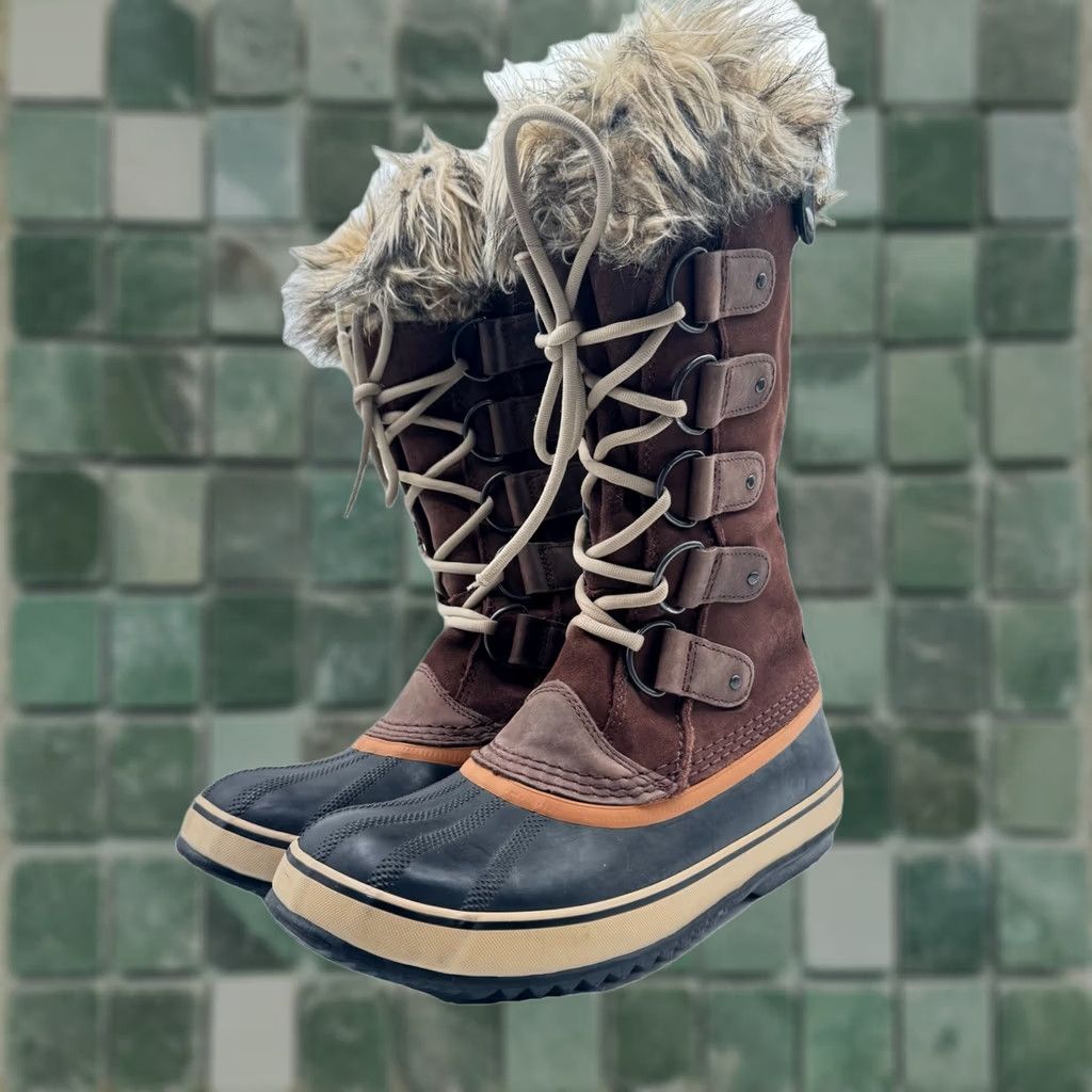 SOREL Sorel Boots Women 9 Joan Of Arctic Waterproof Leather Brown Faux Fur Lined Snow Boot Womens Size US 9 / IT 39 - 1 Thumbnail