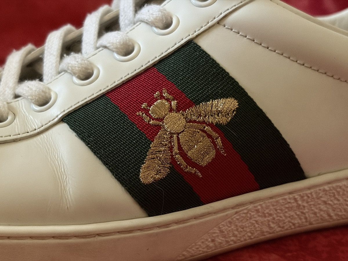 Gucci Gucci Ace Bee Embroidery Sneakers White Size US 7.5 / EU 40-41 - 7 Thumbnail