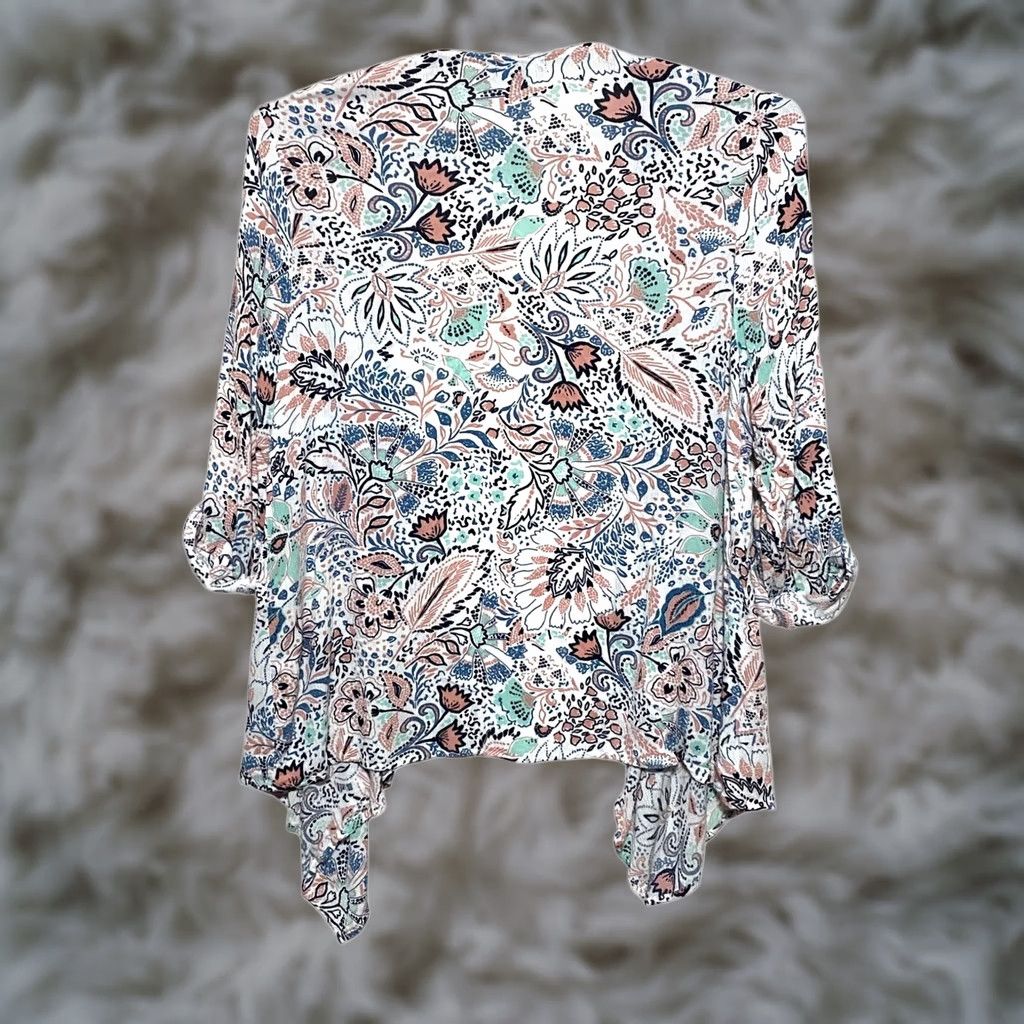 Torrid Torrid Floral Paisley Kimono Cardigan Open Front Gauze Rayon Pastel Boho Flowy 2X Plus Womens Blouse Size XXL / US 16-18 / IT 52-54 - 1 Thumbnail