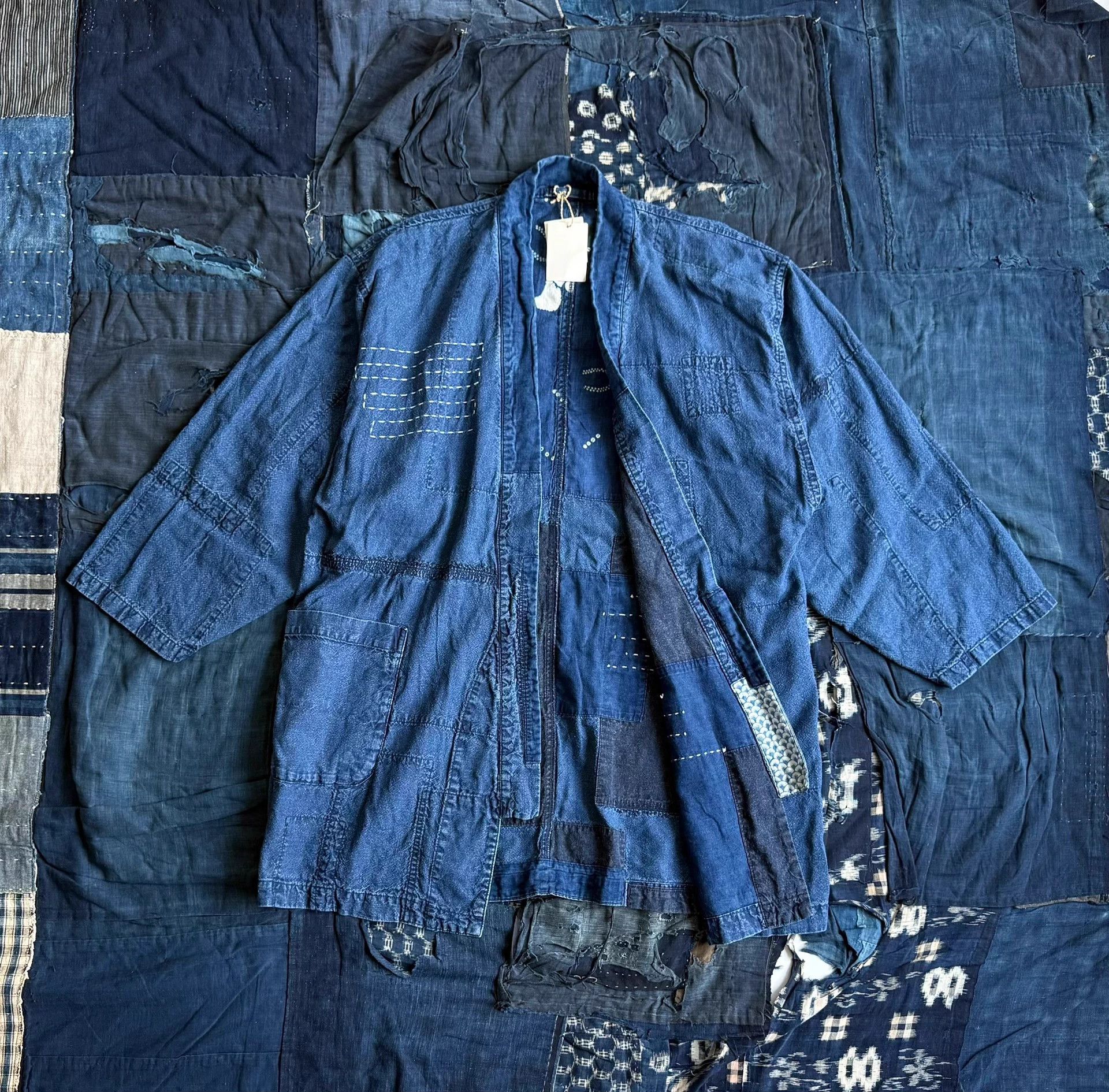 Other Blue Blue Japan Indigo Sashiko Patchwork Robe Coat 2 Size US M / EU 48-50 / 2 - 2 Thumbnail