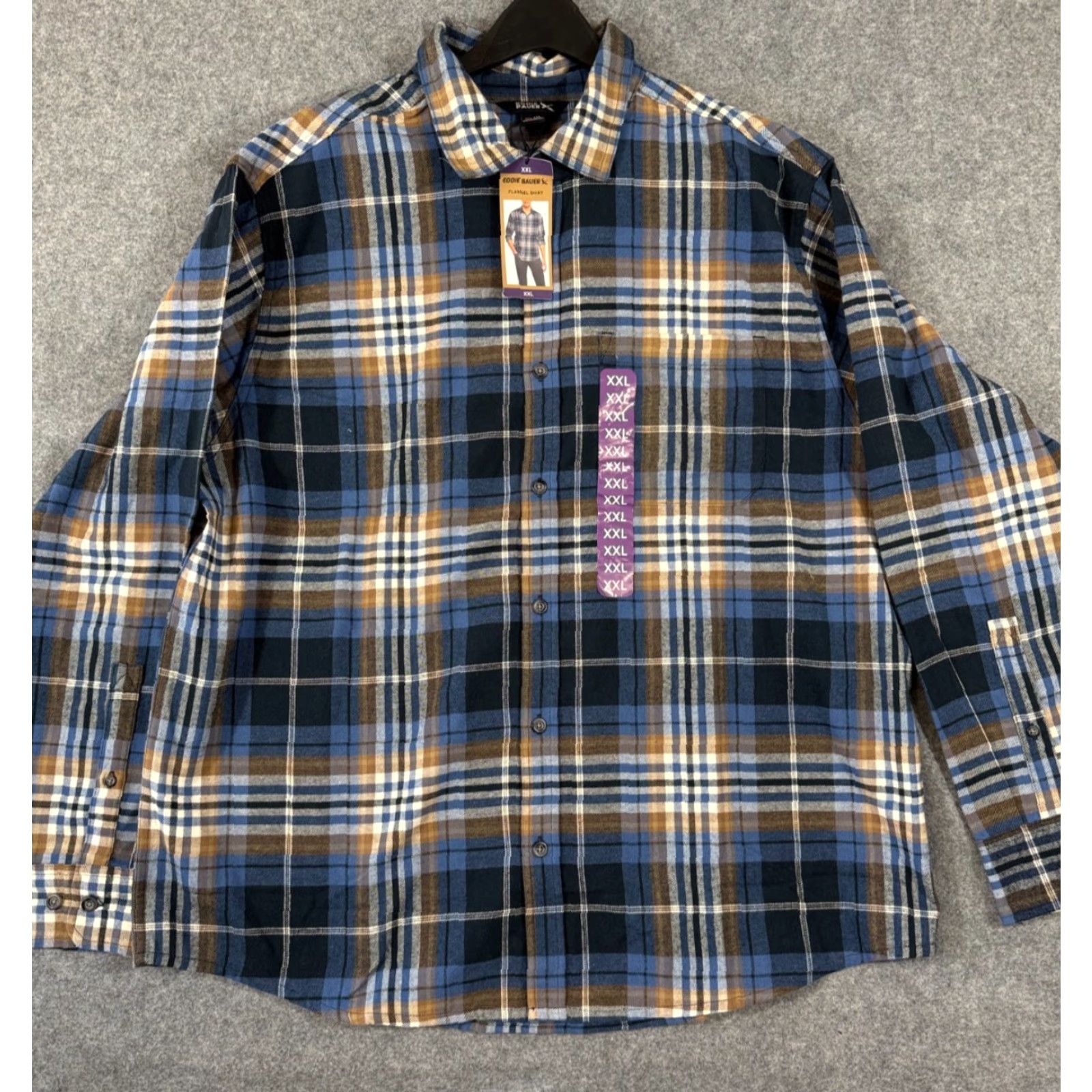 Eddie Bauer VINTAGE? (No) Eddie Bauer Flannel Shirt Mens 2XL Blue Plaid Button-Up Long Sleeve Outdoor NWT Size US XXL / EU 58 / 5 - 2 Thumbnail