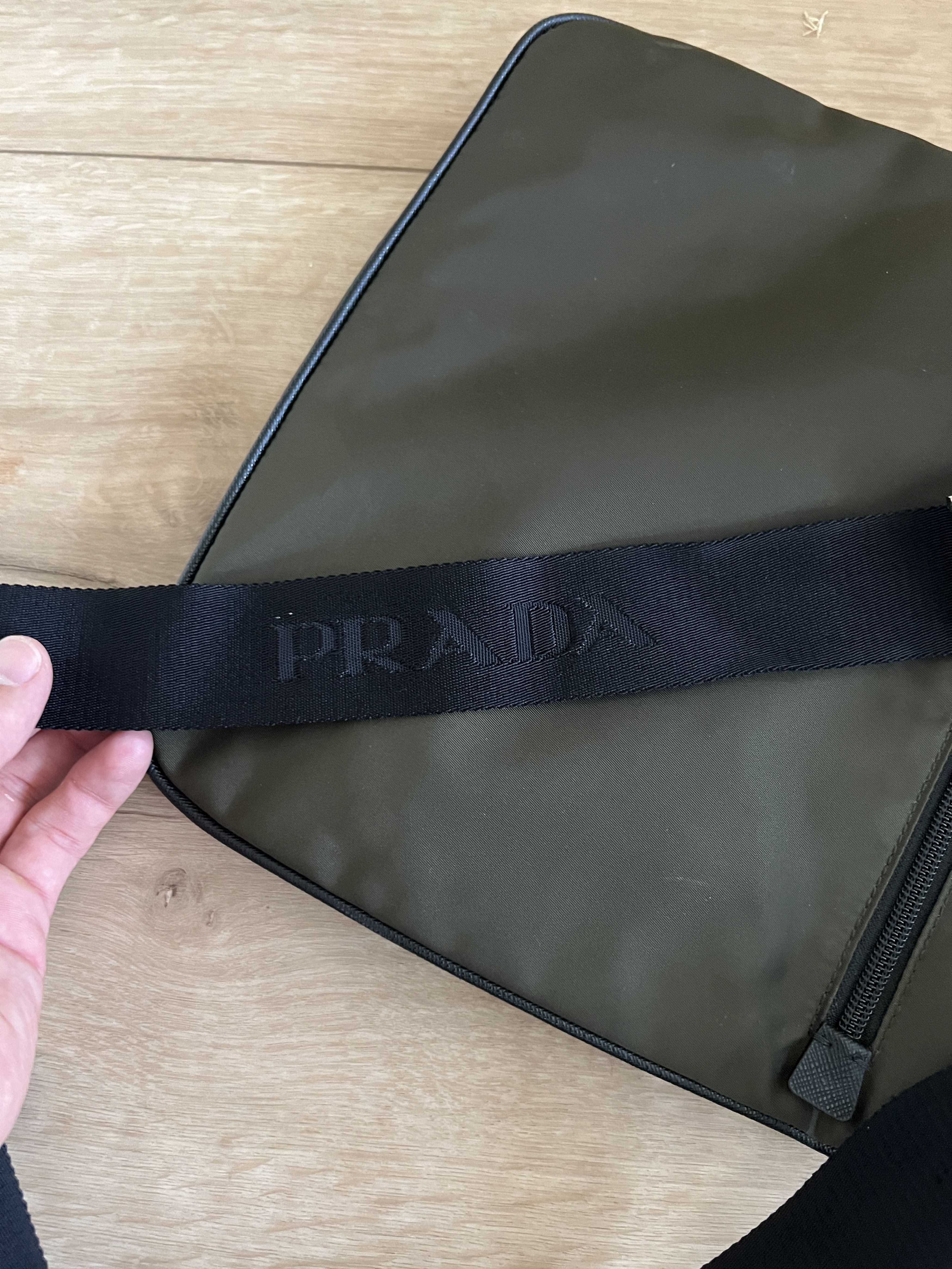 Prada PRADA Tessuto Nylon Flat Messenger Bag Dark Green Size ONE SIZE - 9 Thumbnail