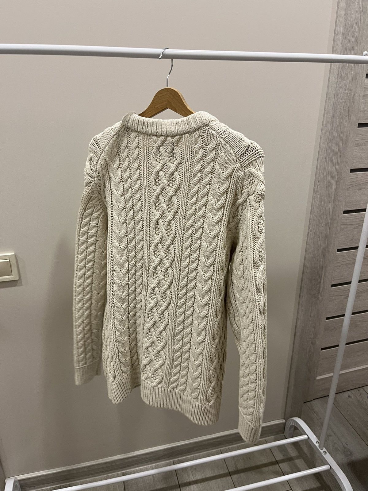 Abercrombie & Fitch Abercrombie & Fitch White Cable Knit Sweater White Y2K Size US M / EU 48-50 / 2 - 5 Thumbnail