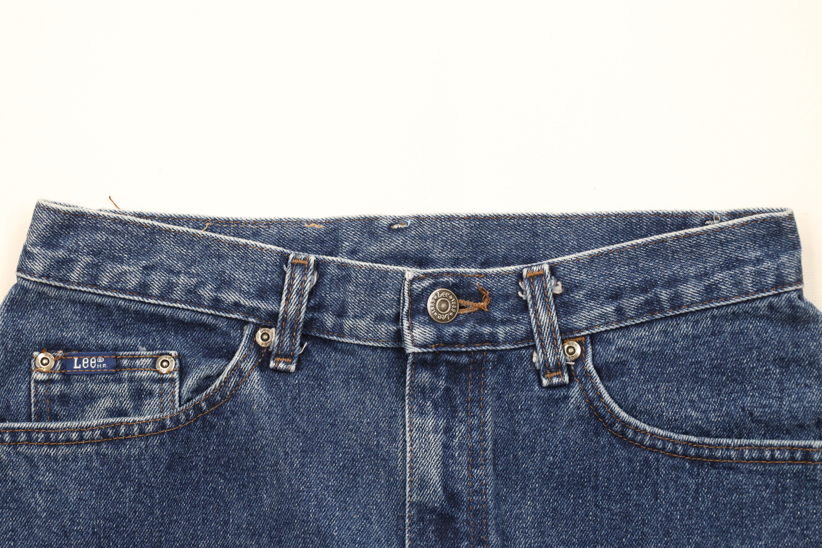 Lee Vintage 90s Lee Off Denim Jean Shorts Jorts Blue Cotton USA Size 34" / US 12 / IT 48 - 2 Thumbnail