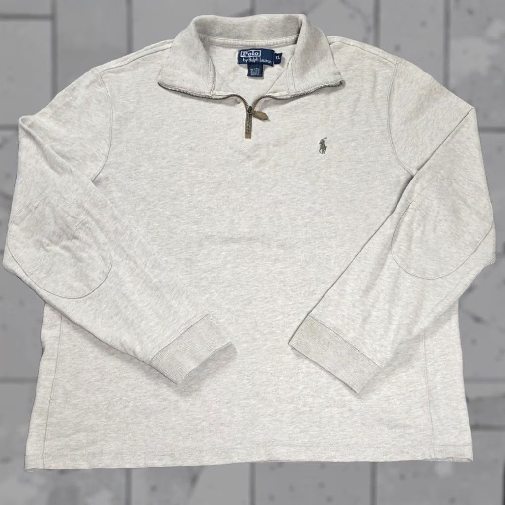 Polo Ralph Lauren VINTAGE Polo Ralph Lauren Sweater Shirt XL Beige Green Pony 1/4 Zip Embroidered Logo Knit Mock Neck Men Hea? no Size US XL / EU 56 / 4 - 1 Thumbnail