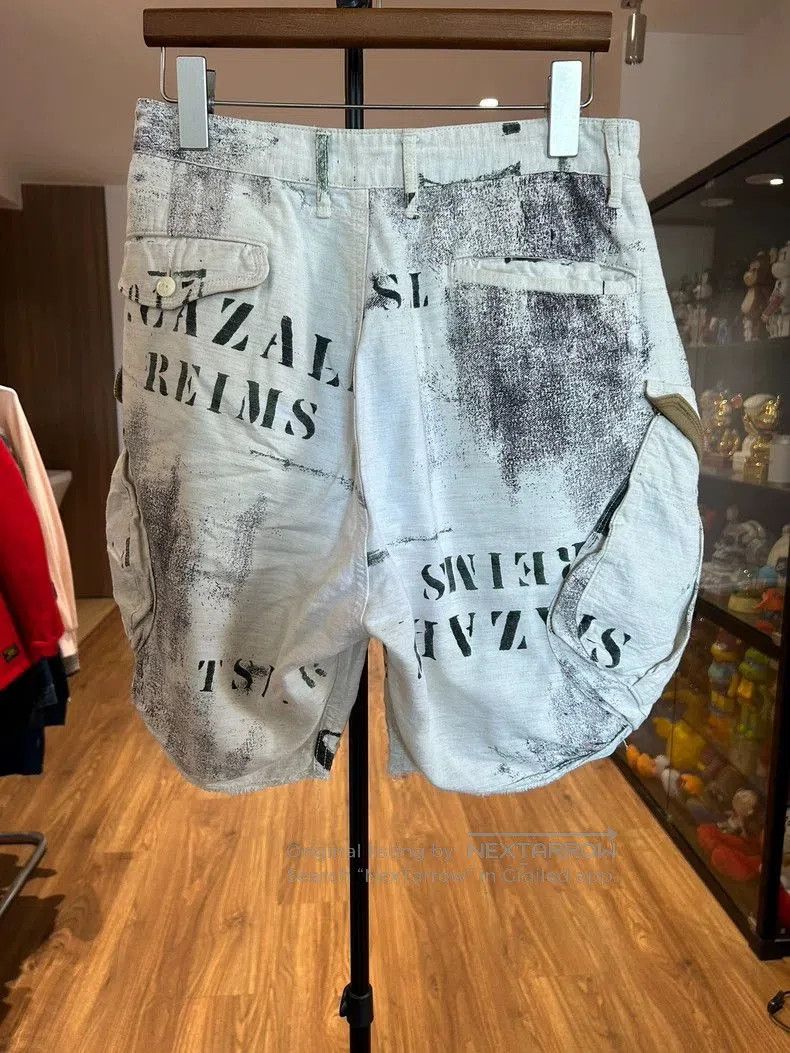 Kapital Kapital Nissan Graffiti Vintage Slogan Printed Linen Shorts Size US 32 / EU 48 - 2 Thumbnail