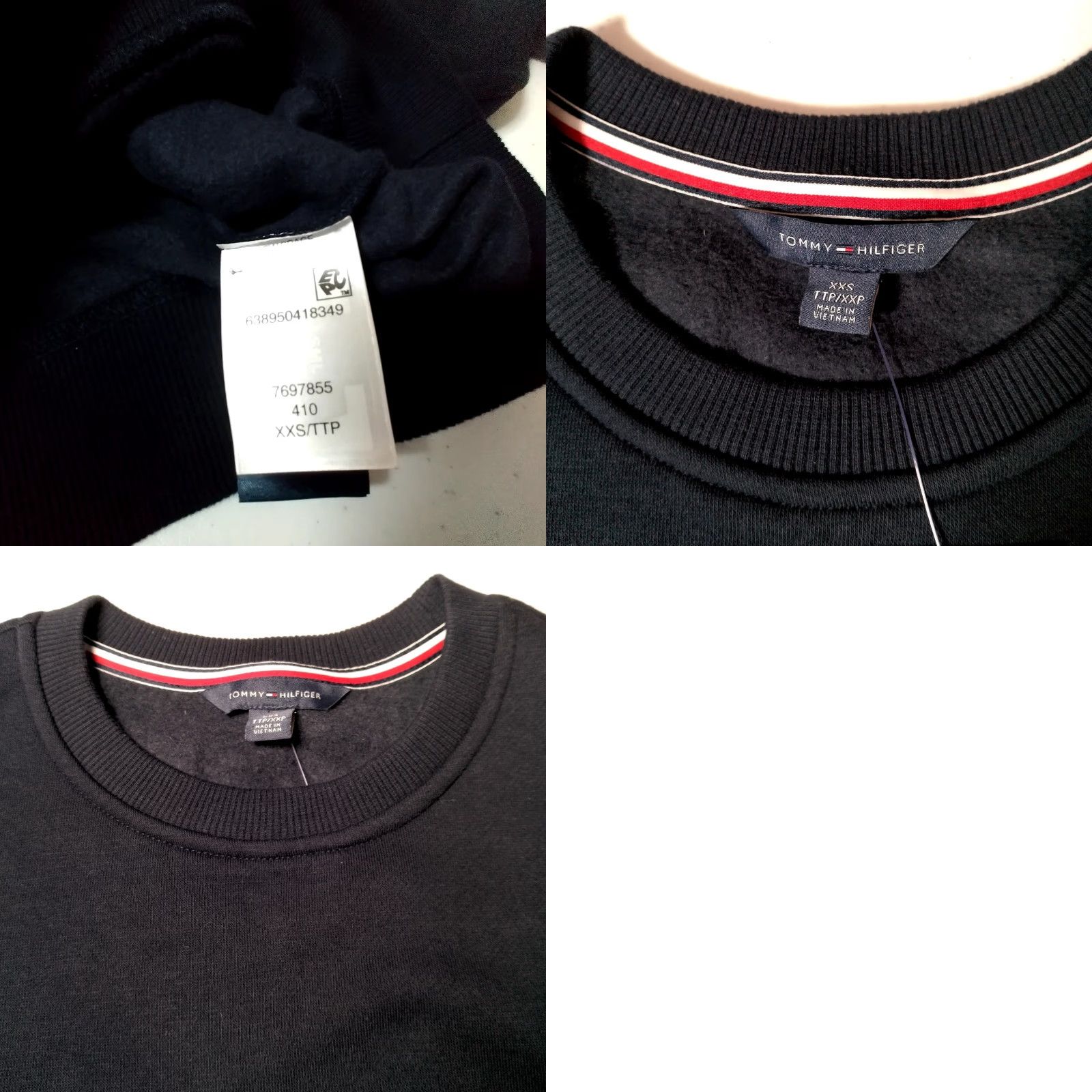 Tommy Hilfiger Tommy Hilfiger Sweatshirt Women XXS Navy Blue Embroidered Crew Neck Preppy New Size XXS / US 00 / IT 34 - 8 Thumbnail