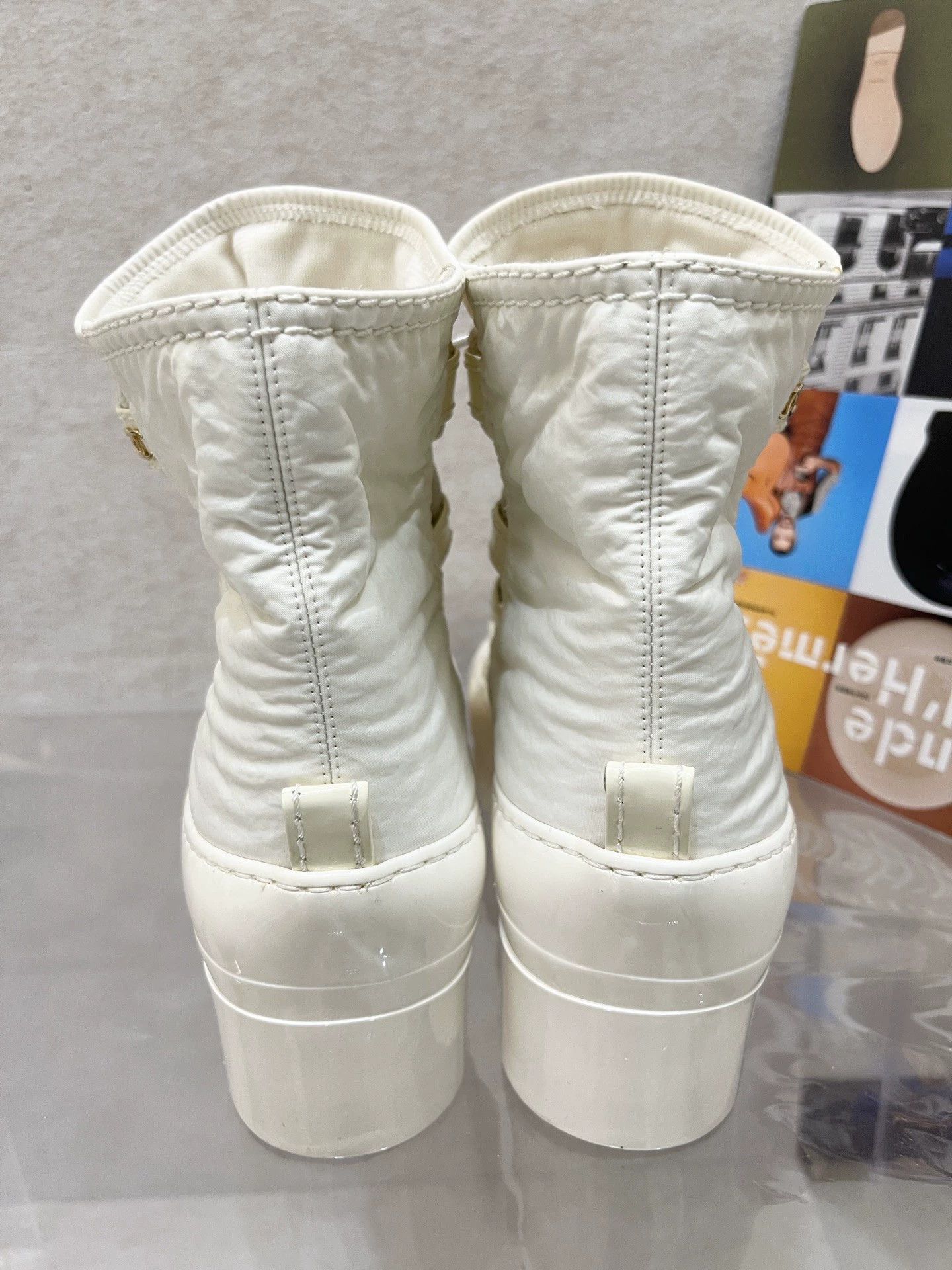 Chanel Chanel white platform boots 37 (glue, discolor, sole wear) Size US 6.5 / IT 36.5 - 3 Thumbnail