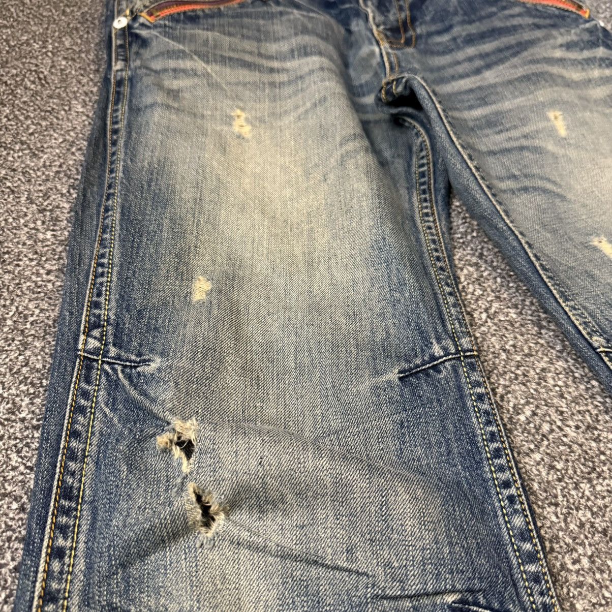 Affliction 🔥🇯🇵 Japanese Distressed Genoese Multi Pocket Denim Size US 34 / EU 50 - 6 Thumbnail