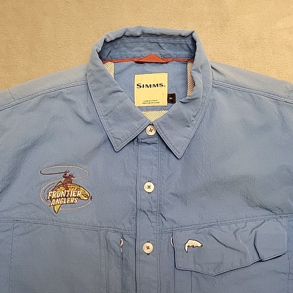 Vintage VINTAGE Simms Shirt Men Small Blue Vented Long Sleeve Fishing Performance Zip Pocket Size US S / EU 44-46 / 1 - 3 Thumbnail
