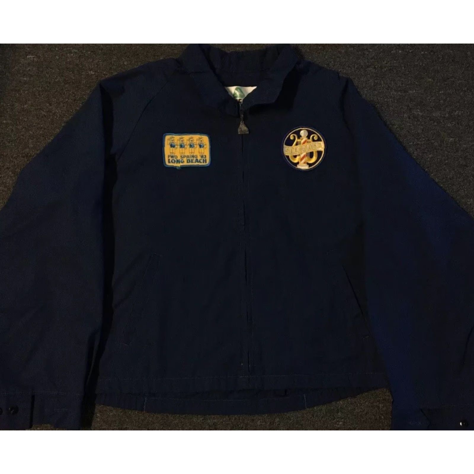 Vintage VINTAGE Barbershop Harmony Society Jacket Shirt Jacket 46 USA Blue Striped Bomber 80s 70s Punk Rock Biker Racing Mens Size US S / EU 44-46 / 1 - 2 Thumbnail