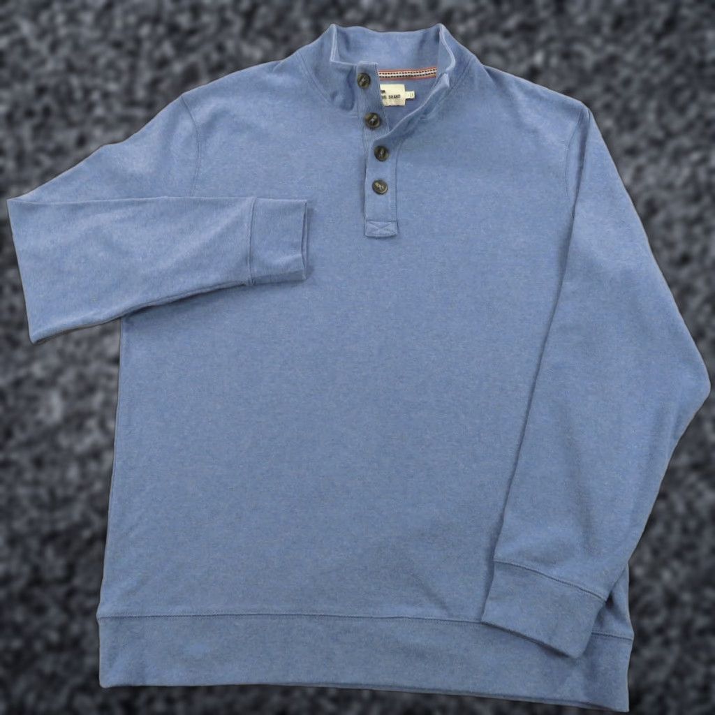 Vintage The Normal Brand Sweater Mens Large Heather Blue Thick Long Sleeve Henley Shirt Size US L / EU 52-54 / 3 - 1 Thumbnail