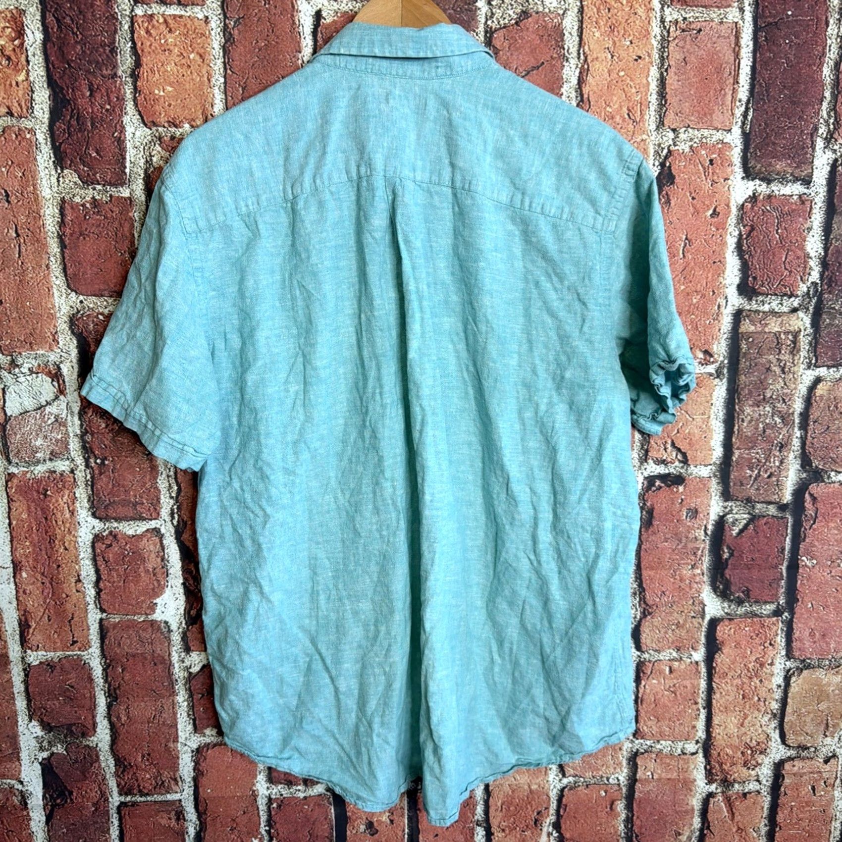 Banana Republic Banana Republic Shirt Mens XL Green Linen Blend Button Up Short Sleeve Beach Cotton Linen Woven Casual Size US XL / EU 56 / 4 - 3 Thumbnail