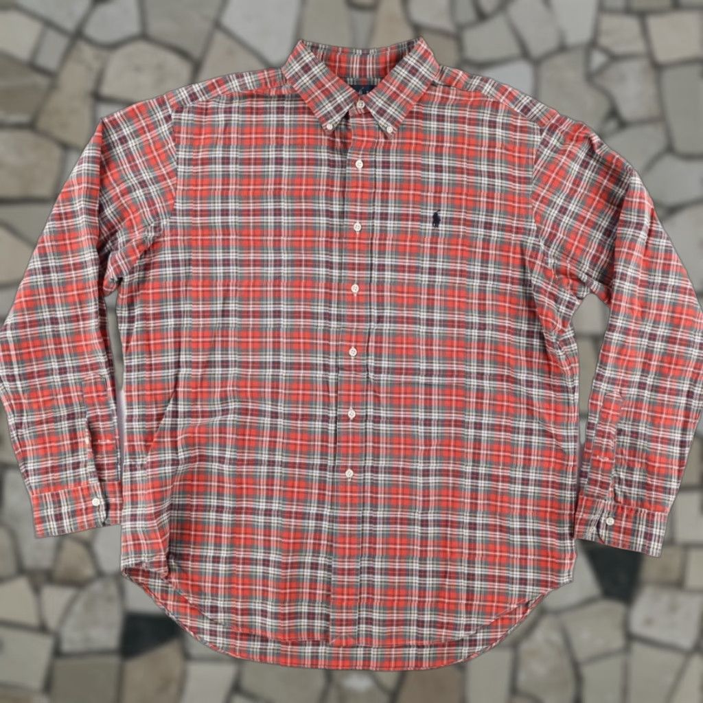 Polo Ralph Lauren Polo Ralph Lauren Shirt Polo Ralph Lauren Oxford Cotton Plaid Long Sleeve Button Down Red XL Men’s Shirt Size US XL / EU 56 / 4 - 1 Thumbnail