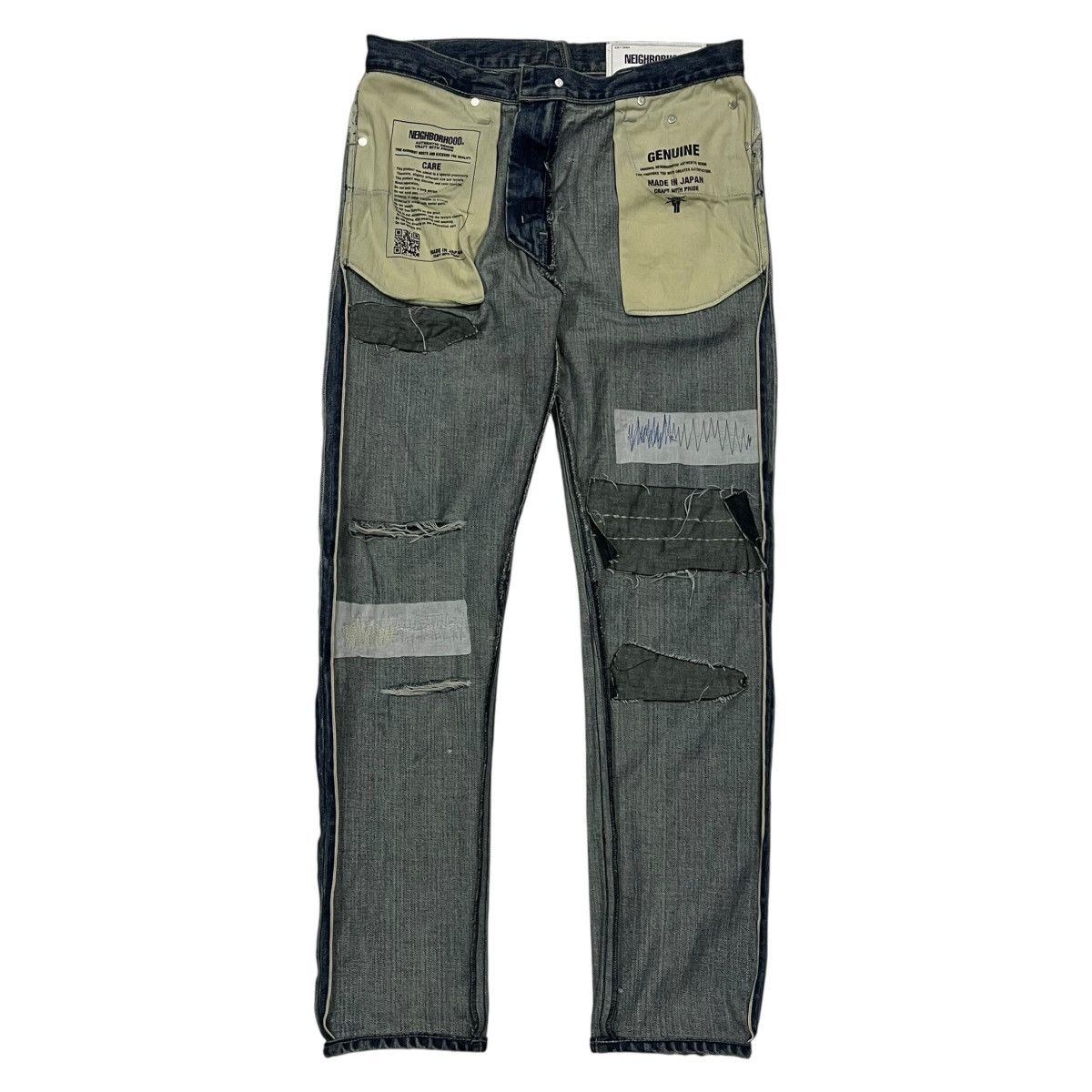 Neighborhood Neighborhood DP-Mid Distressed Selvedge Denim Pants Size US 33 - 3 Thumbnail