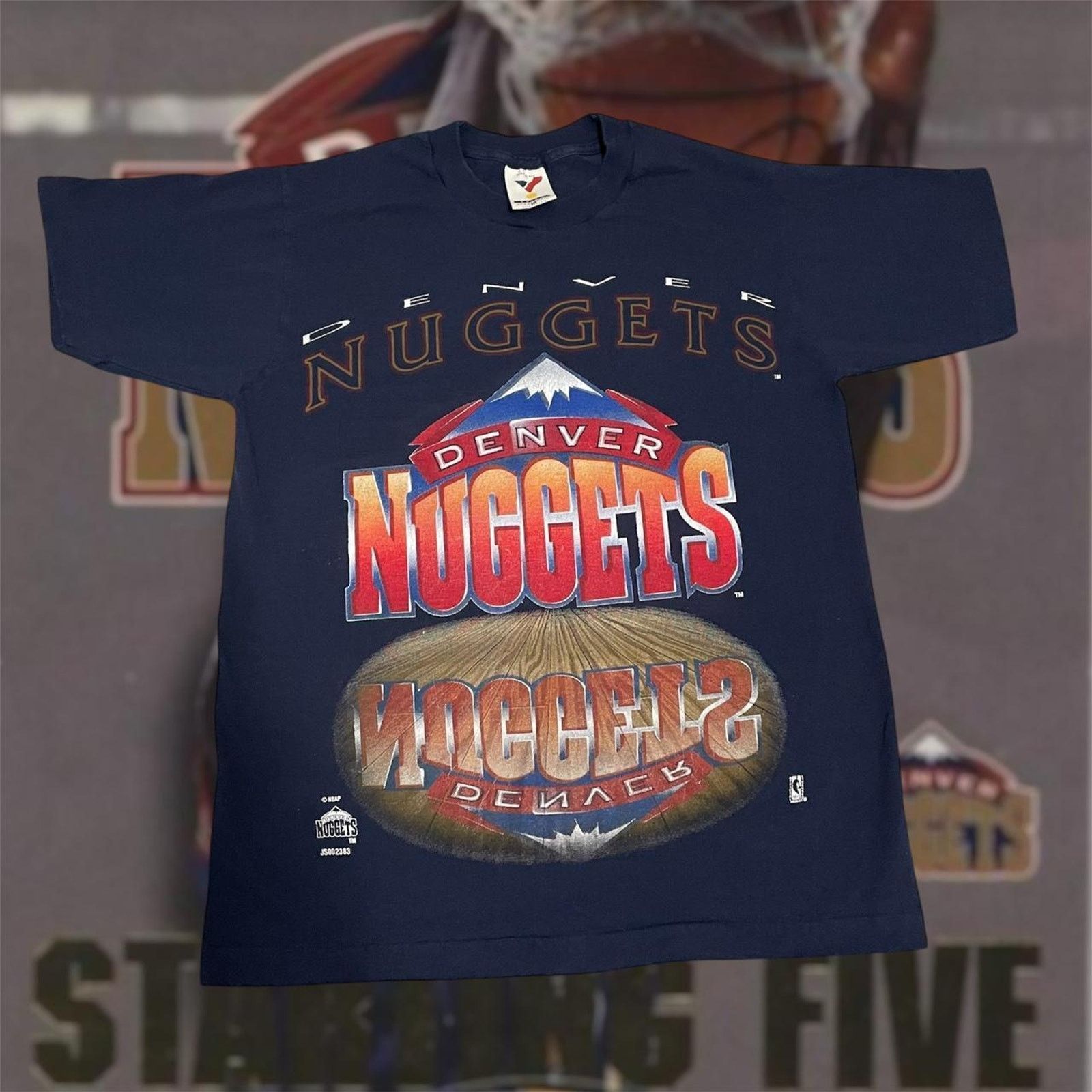 NBA × Vintage Vintage 90s NBA Denver Nuggets Logo Basketball Playoffs Tee Size US M / EU 48-50 / 2 - 1 Thumbnail