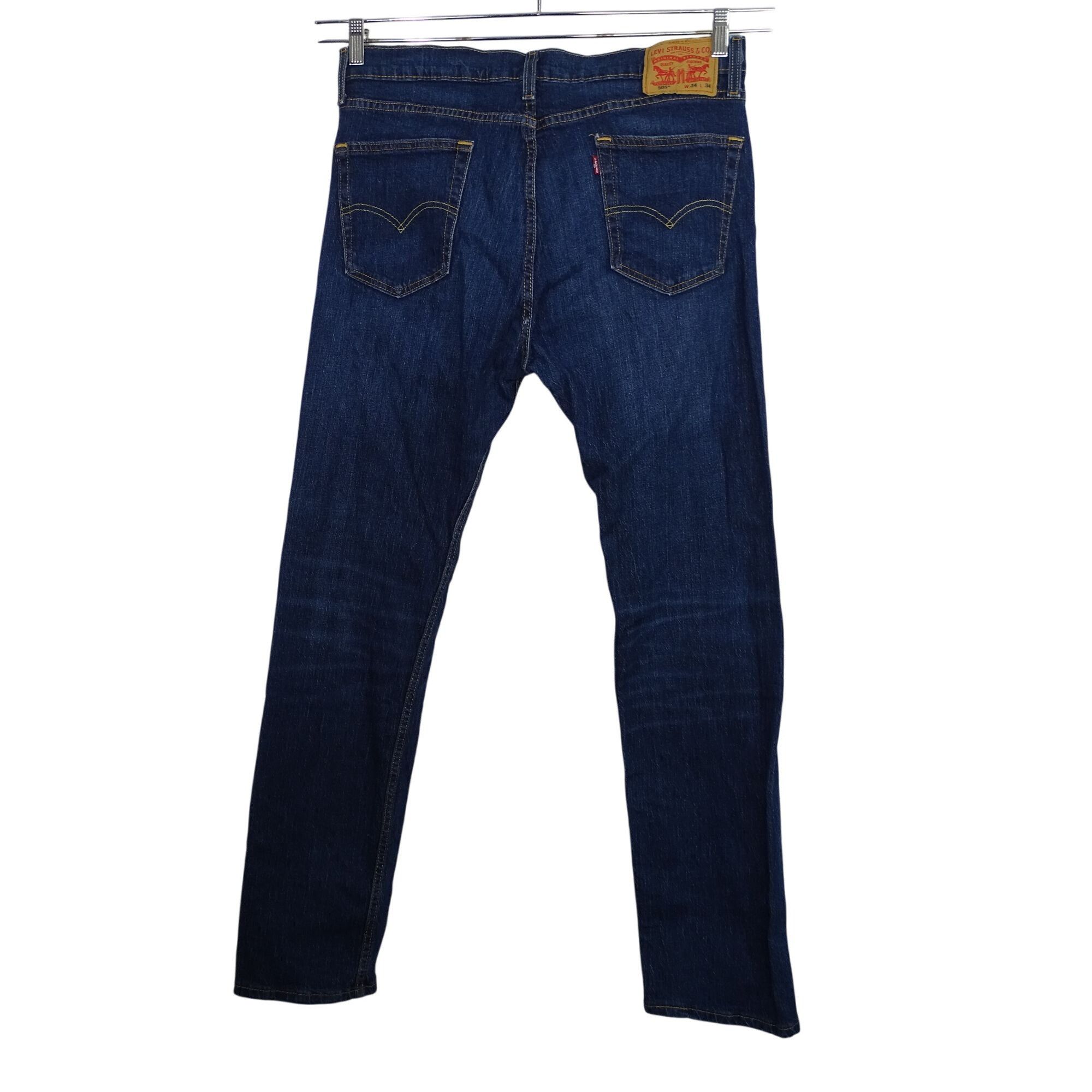 Levi's Levis 505 Straight Denim Jeans Men Size 34 x 34 Blue Dark Size US 34 / EU 50 - 3 Thumbnail