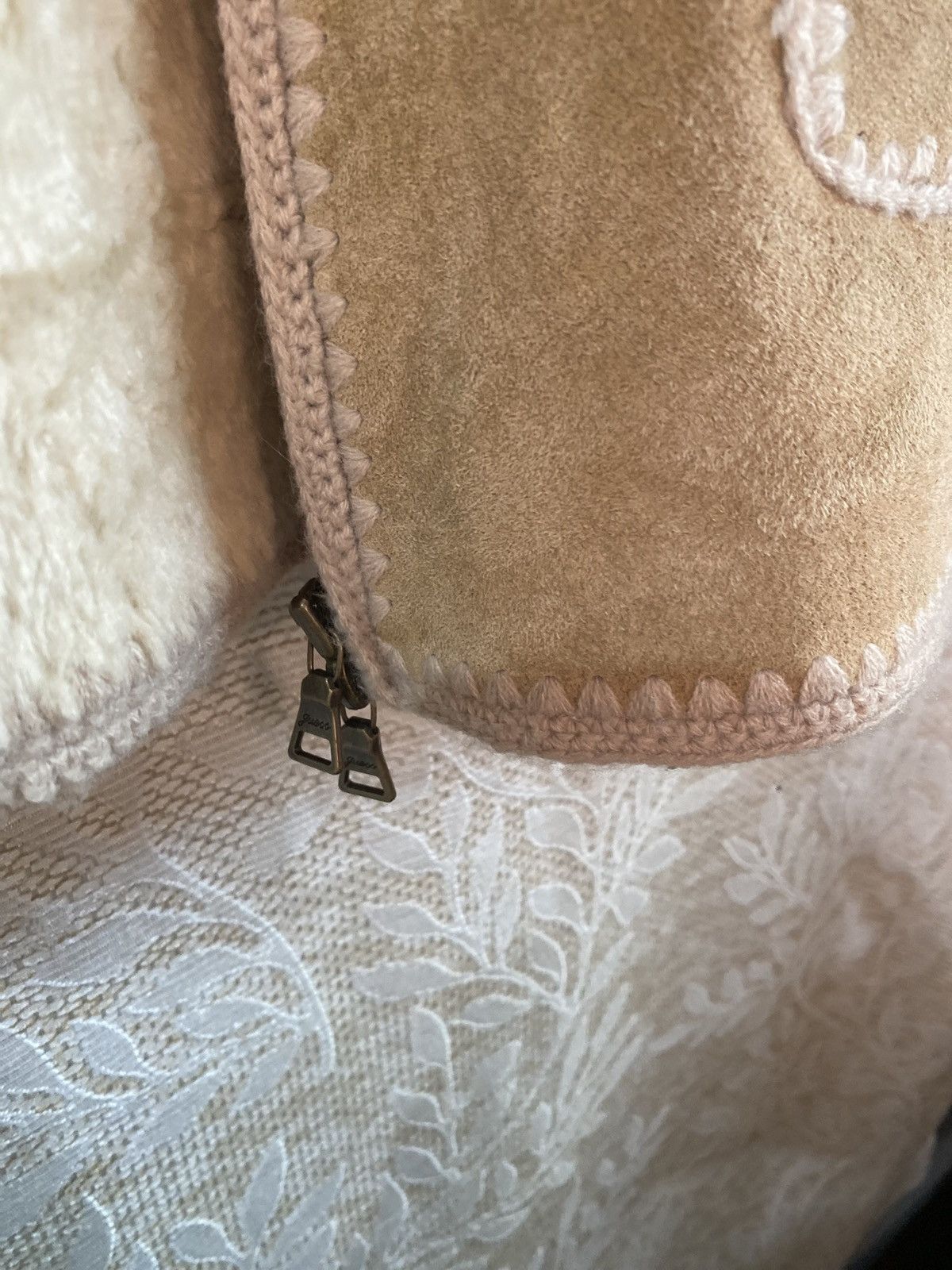 Guess Guess Jacket Medium Beige Leather Women’s Coat Faux Fur Size M / US 6-8 / IT 42-44 - 6 Thumbnail