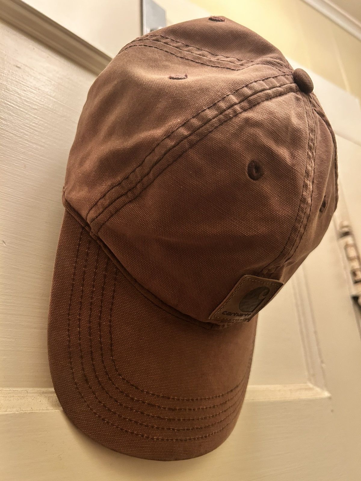 Carhartt Carhartt Brown Cap Hat Strapback Faux Leather Logo Size ONE SIZE - 2 Thumbnail