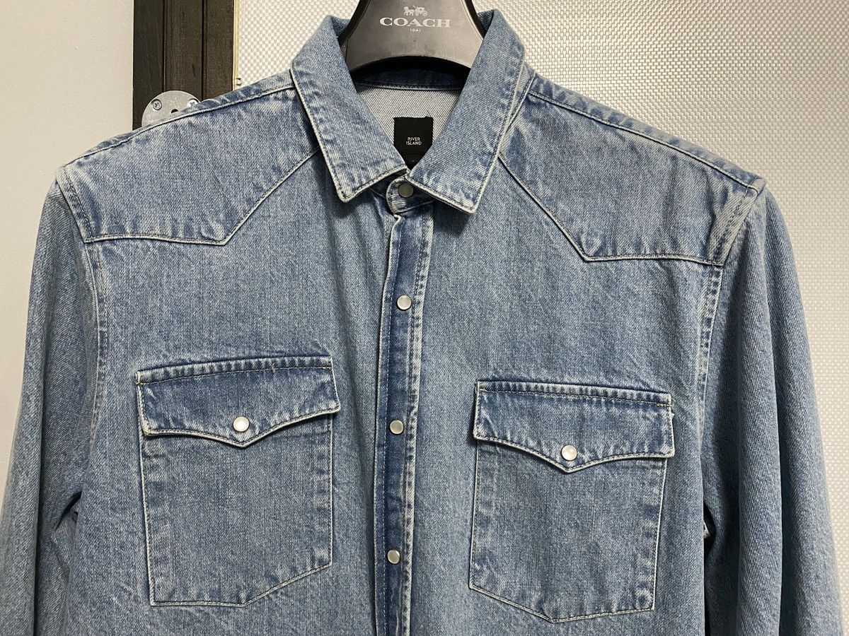 River Island Western Denim shirt Size US L / EU 52-54 / 3 - 2 Thumbnail