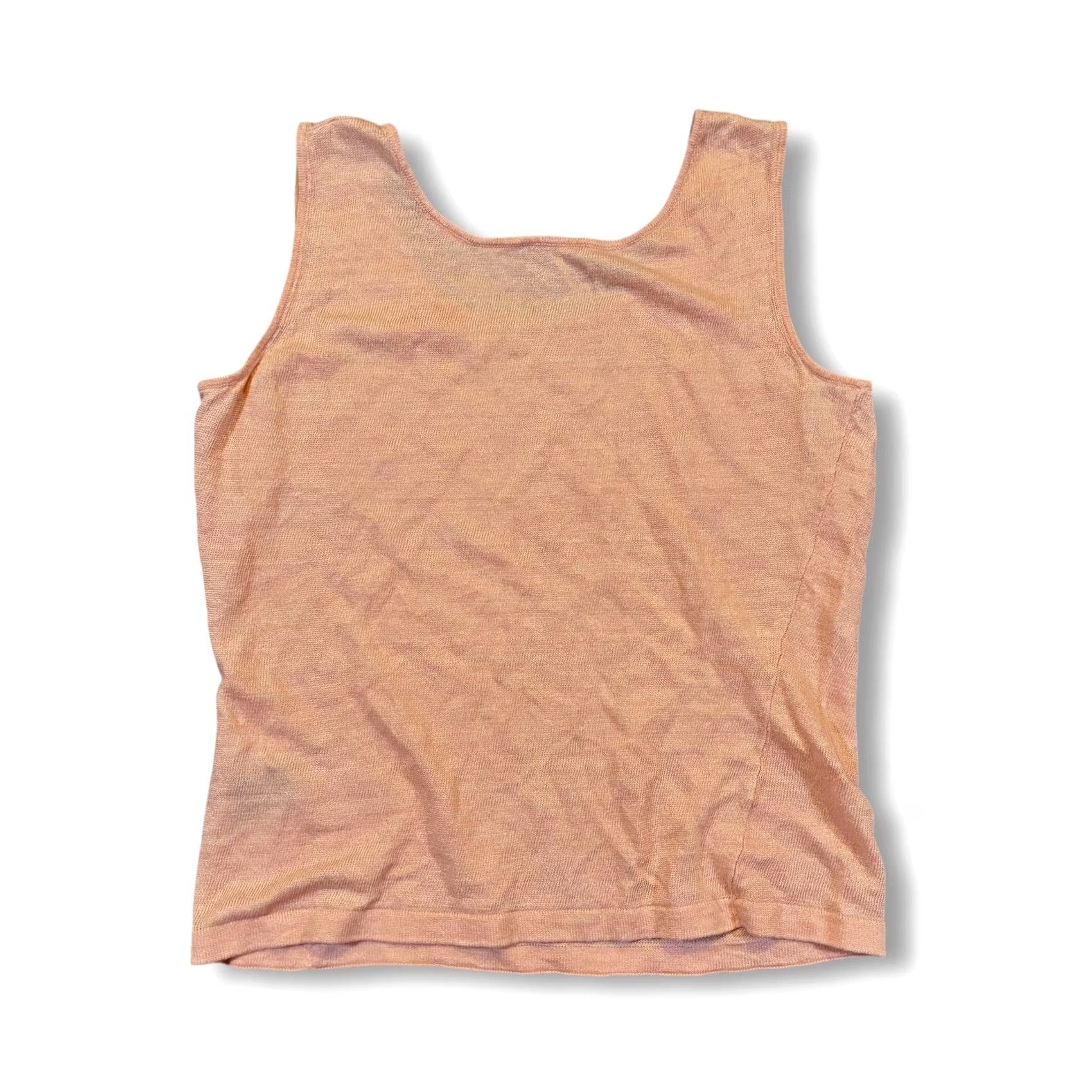 Vintage Lafayette 148 New York Linen Tank Top Sleeveless Knit Peach Womens Size Small Size S / US 4 / IT 40 - 2 Thumbnail