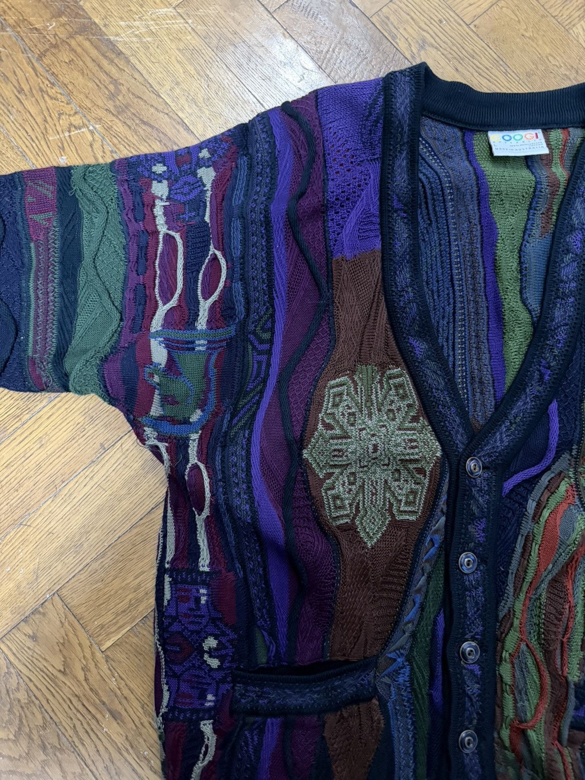 Coogi Vintage Coogi Cardigan Super Rare Psychedelic Knit Pattern Size US L / EU 52-54 / 3 - 7 Thumbnail