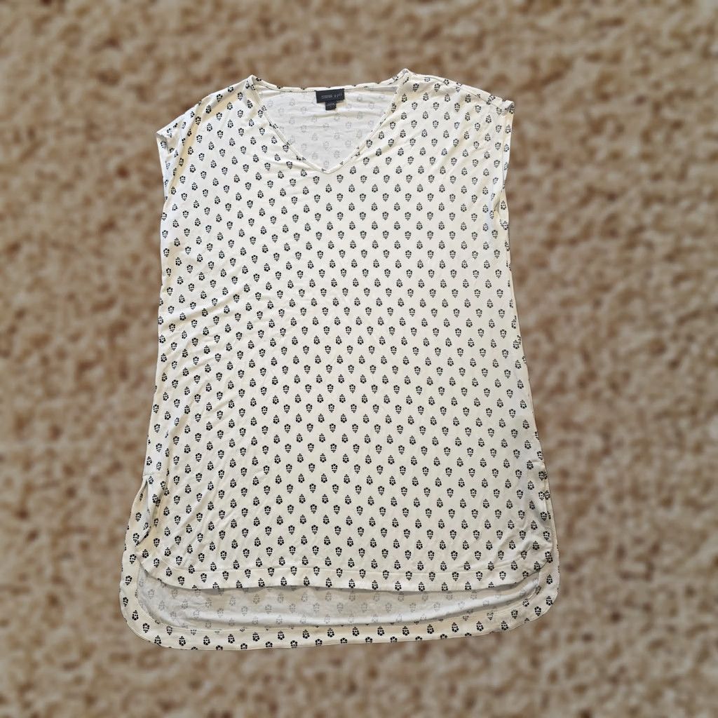 J. Jill J. Jill Top Shirt Womens Small White Floral Tunic Short Sleeve Wearever Casual Capsule Spring Summer Stretch Regular VINTAGE? Size S / US 4 / IT 40 - 1 Thumbnail