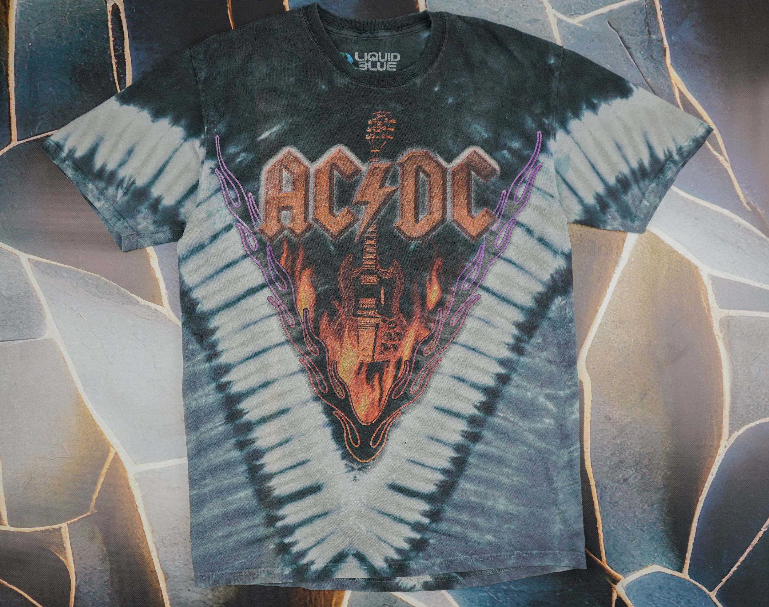 Band Tees × Liquid Blue × Vintage 2010s ACDC Hells Bells Liquid Blue Tie Dye T-Shirt Size US M / EU 48-50 / 2 - 1 Thumbnail
