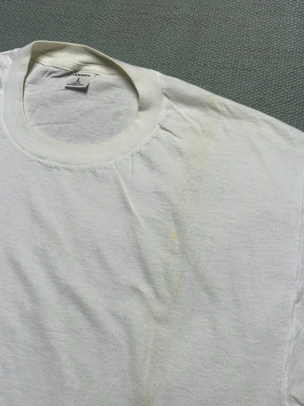 Vintage VTG blank white t shirt jockey cotton single stitch USA L Size US L / EU 52-54 / 3 - 3 Thumbnail