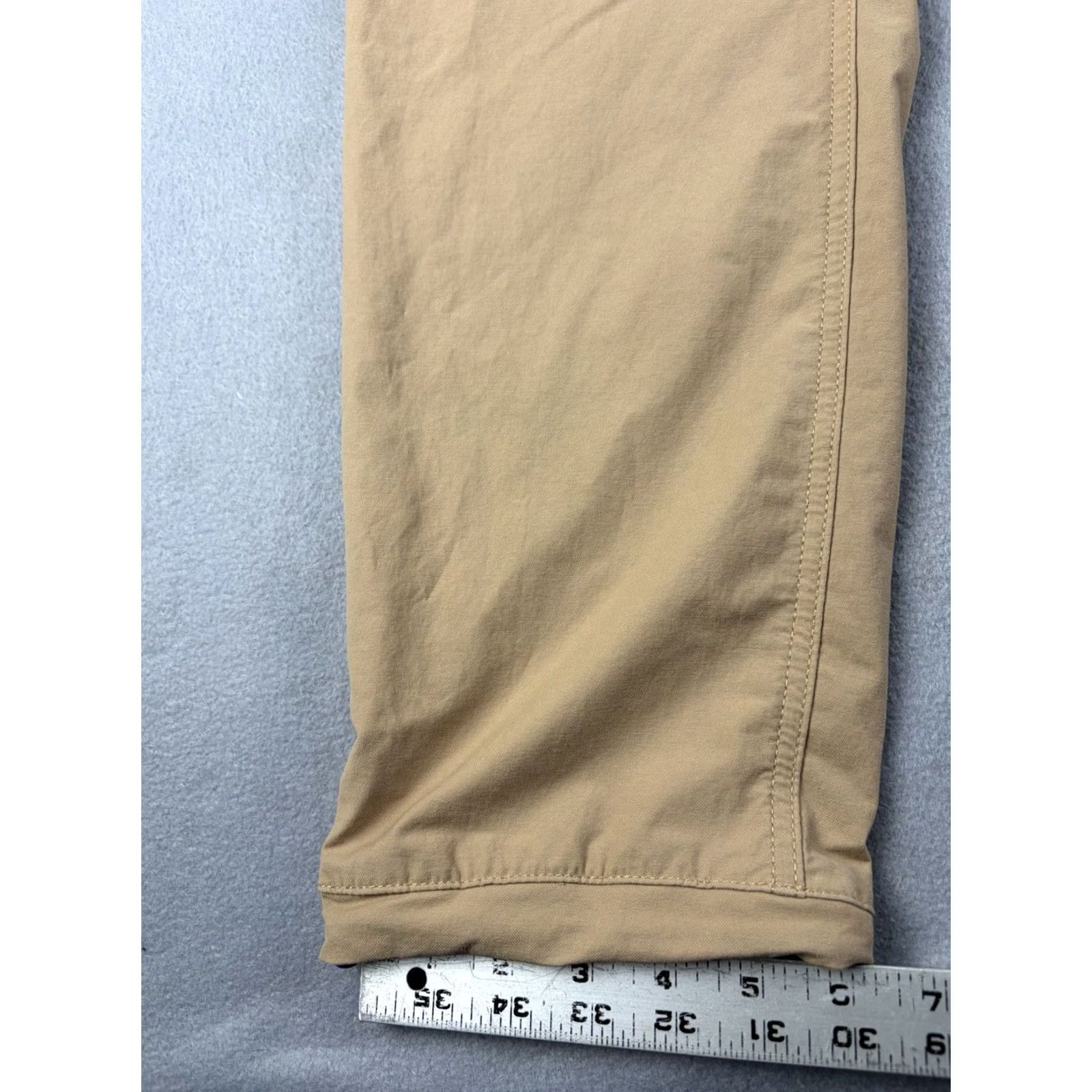 Camel Mugsy Pants Mens 36x30 Travel Chino Solid Beige Stretch Cotton Spandex Elastic Waist Straight Inseam 30 Regular Size US 36 / EU 52 - 3 Thumbnail