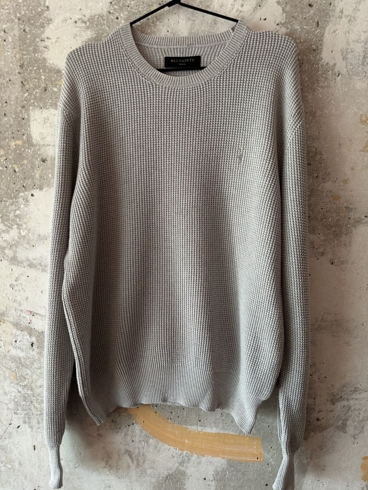 Allsaints Classic Allsaints Trias Crew Cotton Knitted Gray Sweater Size US M / EU 48-50 / 2 - 13 Thumbnail
