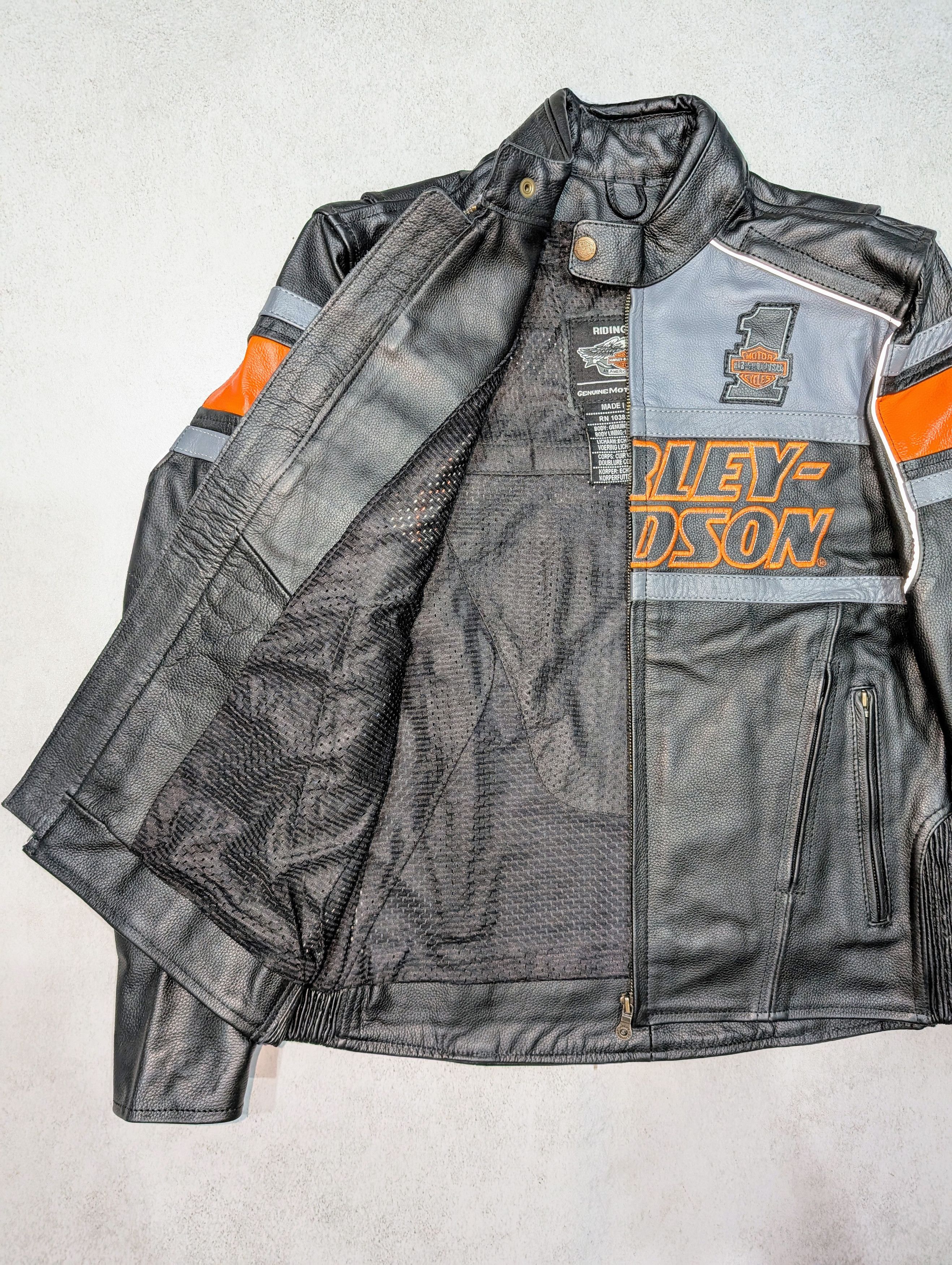 Japanese Brand 💥 Genuine Harley-Davidson Men's Riding Jacket Black Leather Size US XXL / EU 58 / 5 - 5 Thumbnail