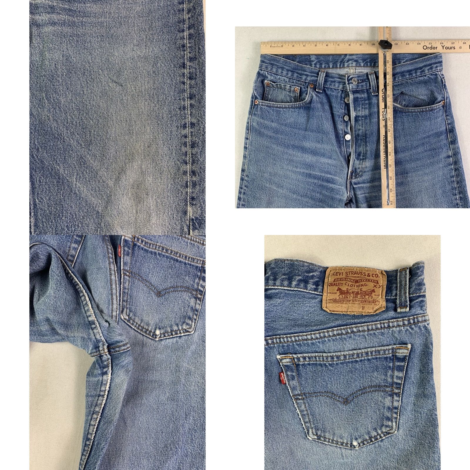 Levi's VINTAGE Levi's 501 Jeans Mens 32x34 Regular Blue Hemmed 90s USA Made in USA Size US 32 / EU 48 - 8 Thumbnail