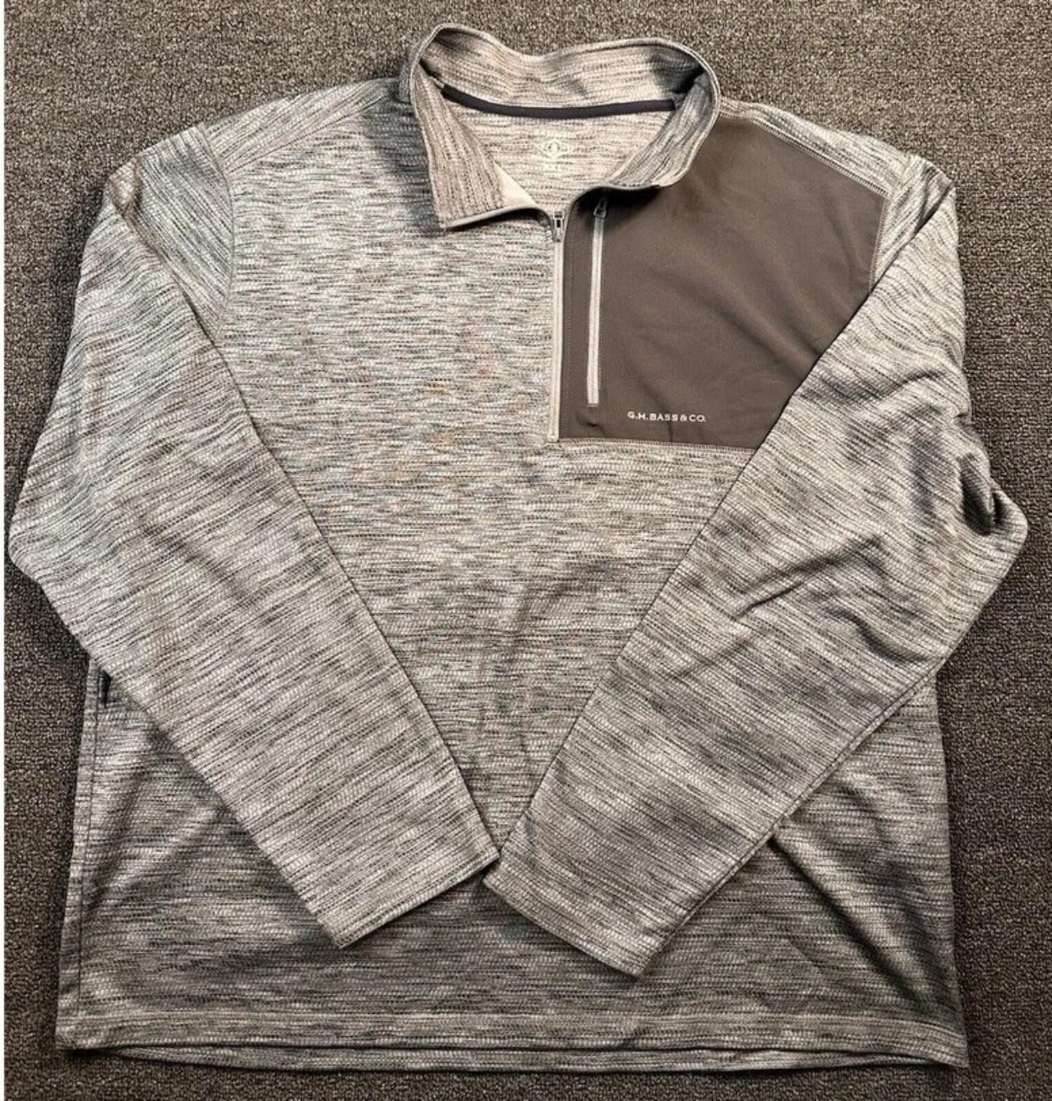 G.H. Bass & Co. G.H. Bass & Co. Men's XXL Gray 1/4 Zip Microfiber Pullover Size US XXL / EU 58 / 5 - 1 Thumbnail