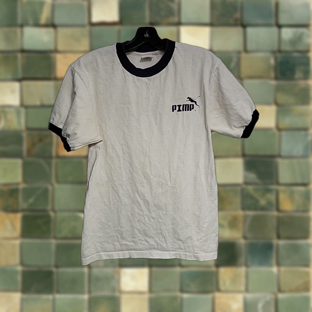 Anvil VINTAGE Pimpgear Shirt 90s Pimp Shirt Mens M White 90s Theme Vintage Pimpgear Size US M / EU 48-50 / 2 - 1 Thumbnail