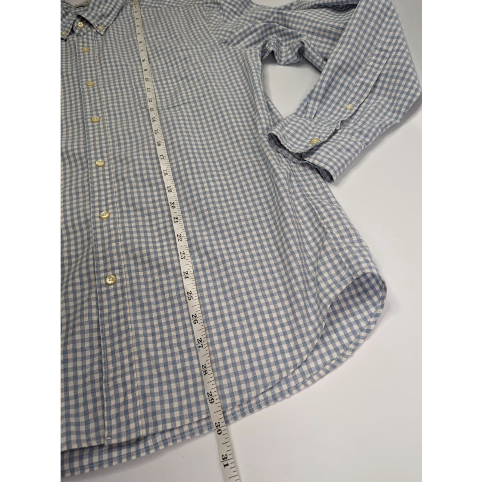 J.Crew J.CREW Button-Down Shirt Men L Blue Cotton Plaid Gingham/Checkered 100% Cotton Classic Fit Casual Workwear Size US L / EU 52-54 / 3 - 4 Thumbnail