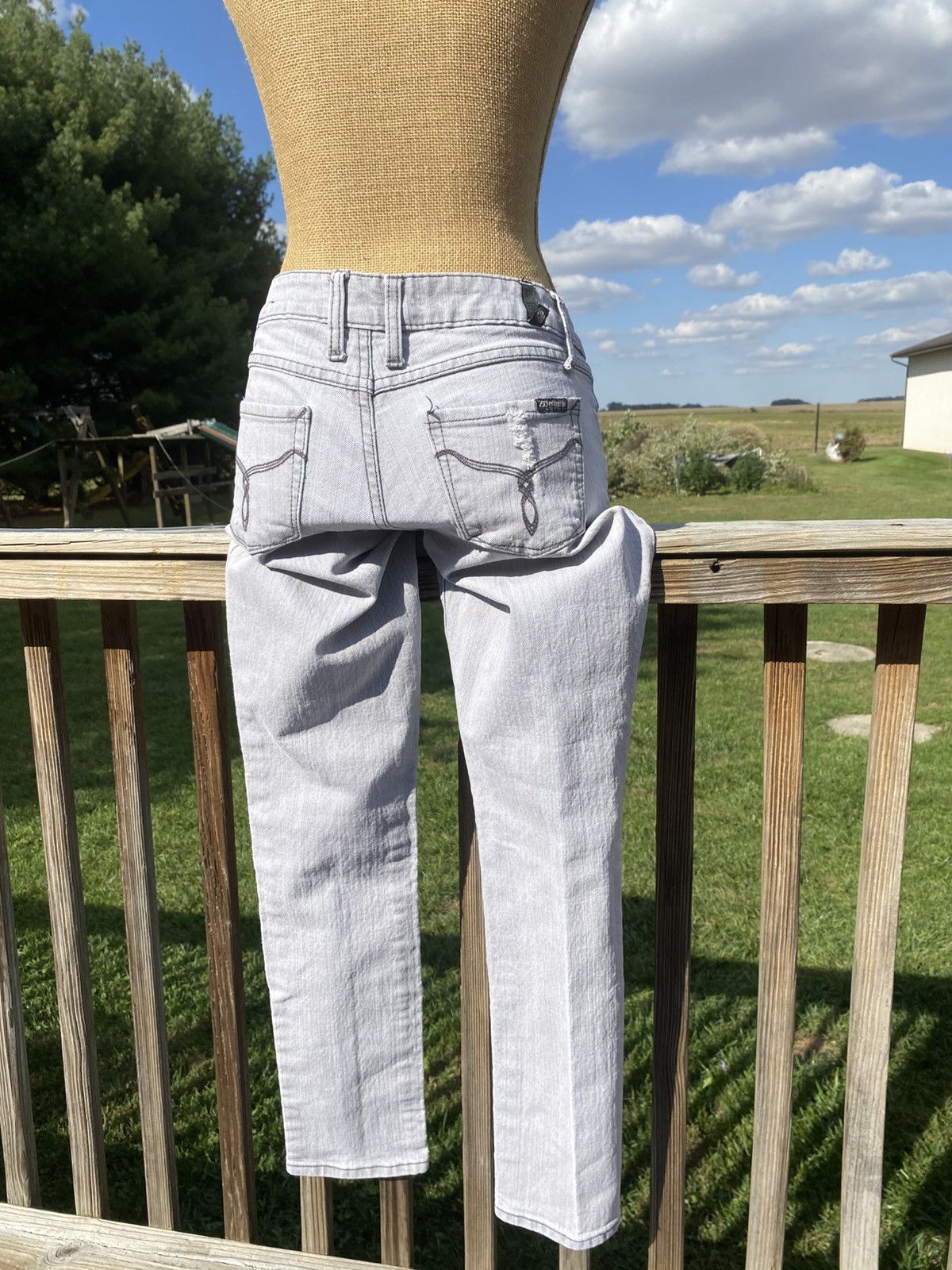Other Zana Di Jeans Y2K Gray Jeans Size 9 Skinny Distressed Size 30" / US 8 / IT 44 - 4 Thumbnail