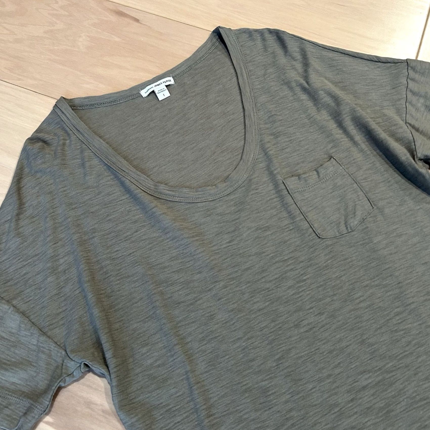 James Perse James Perse Standard Pocket Tee Scoop Neck Cap Sleeve Women’s 1/S Brown Solid Cotton Blend Lightweight Breathable Regular Size 1/ S Womens Size ONE SIZE - 2 Thumbnail